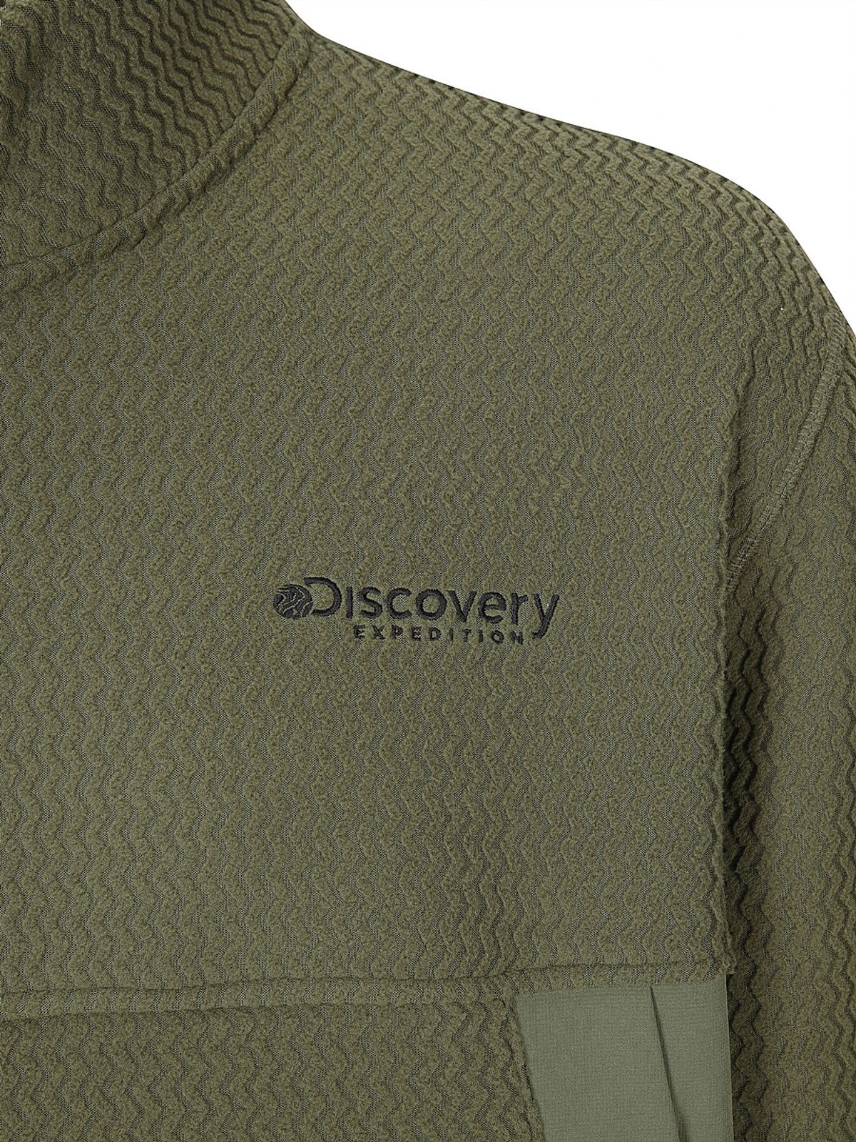 디스커버리 익스페디션(DISCOVERY EXPEDITION) 남성 자가드 플리스 반집업 티셔츠 (KHAKI)