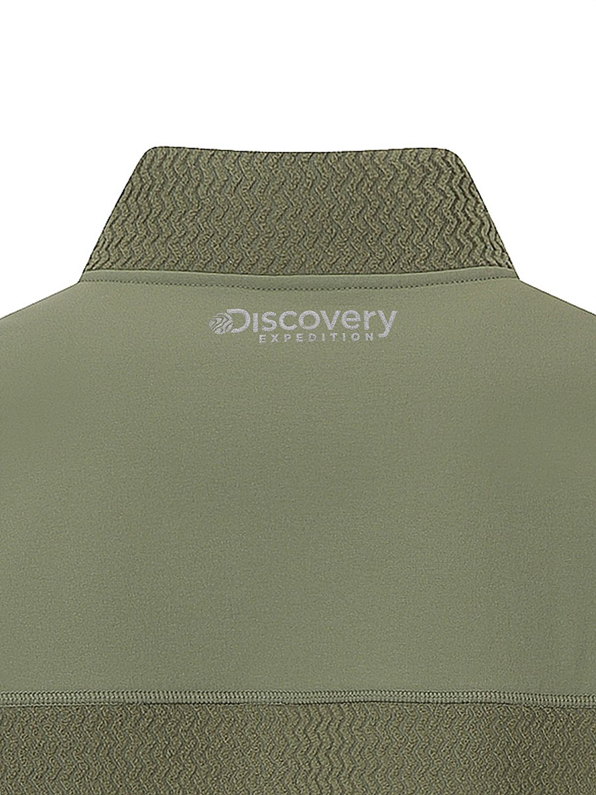 디스커버리 익스페디션(DISCOVERY EXPEDITION) 남성 자가드 플리스 반집업 티셔츠 (KHAKI)
