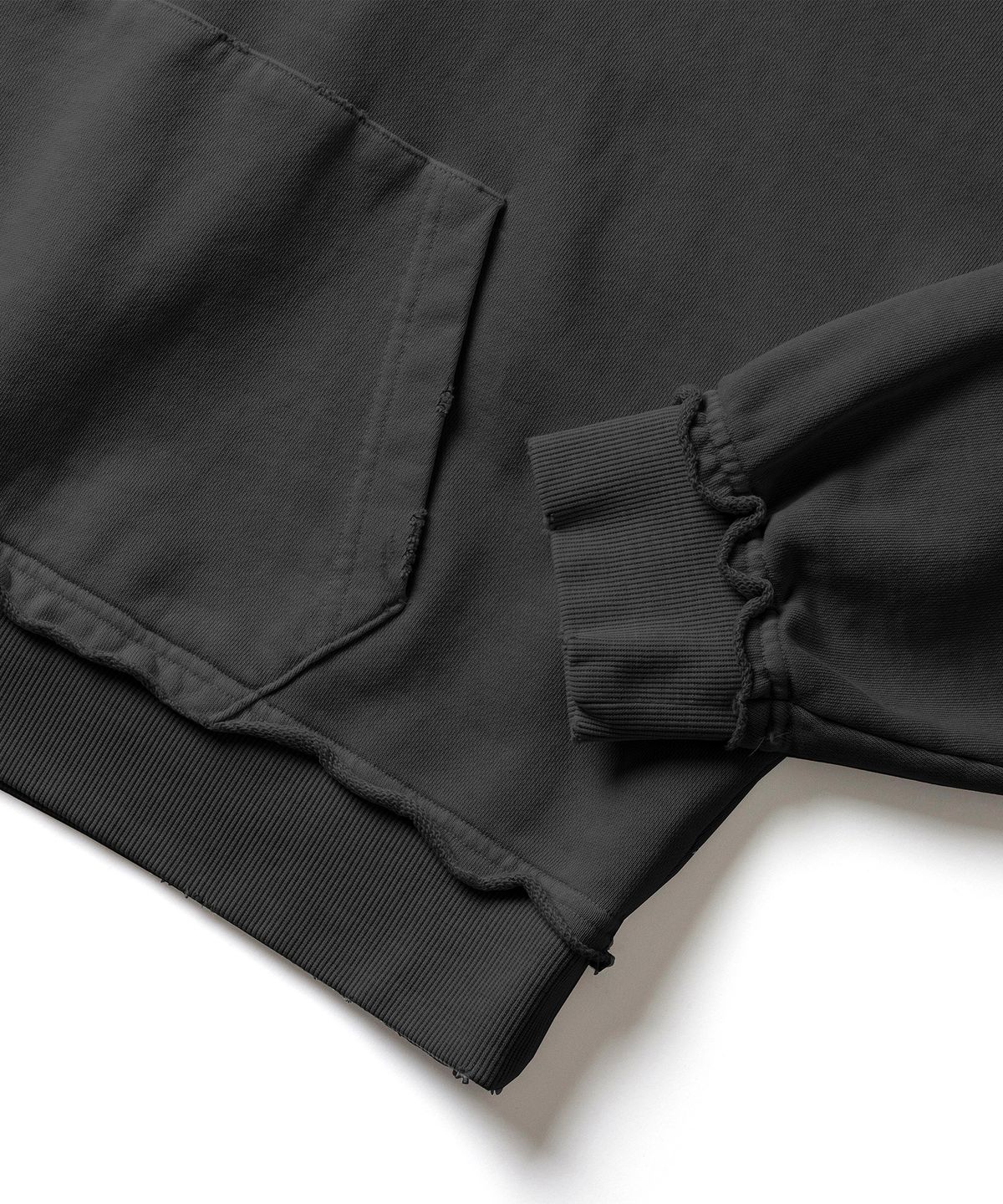 에스파이(ESFAI) VTG CROP HOODIE (CHARCOAL)