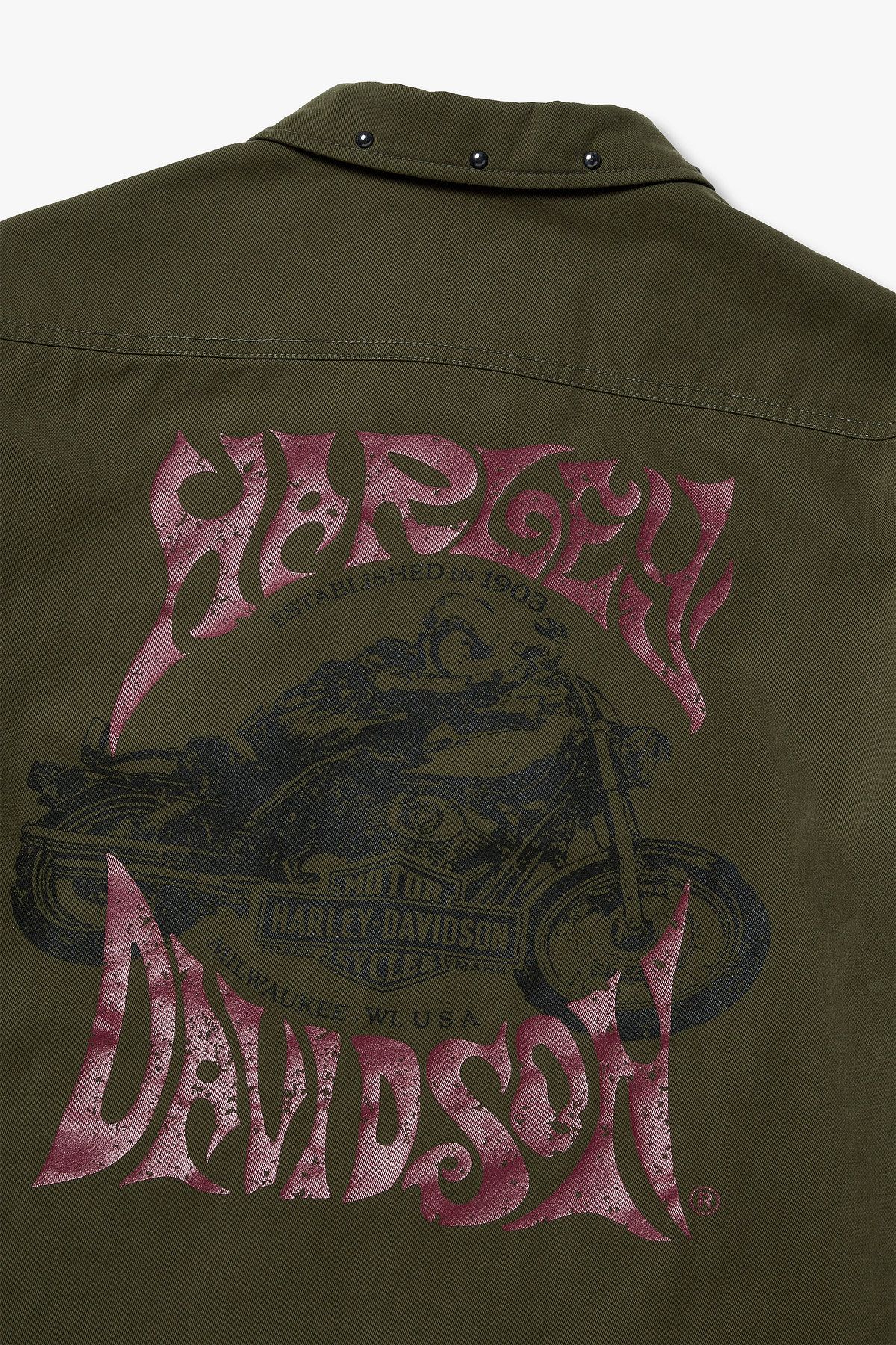할리데이비슨 컬렉션스®(HARLEY-DAVIDSON COLLECTIONS®) 라이더 프린팅 셔츠 카키_카키 HH15310001