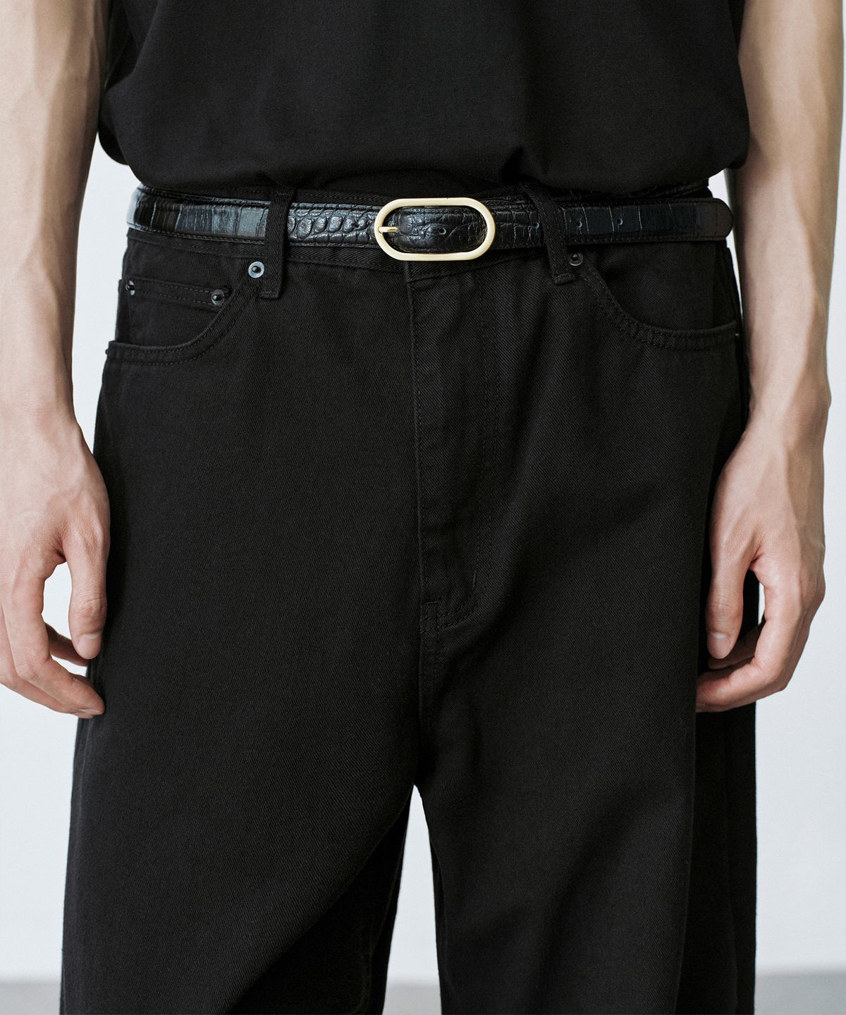 브랜디드(BRANDED) 1765 SOFT BLACK JEANS [EXTRA WIDE STRAIGHT]