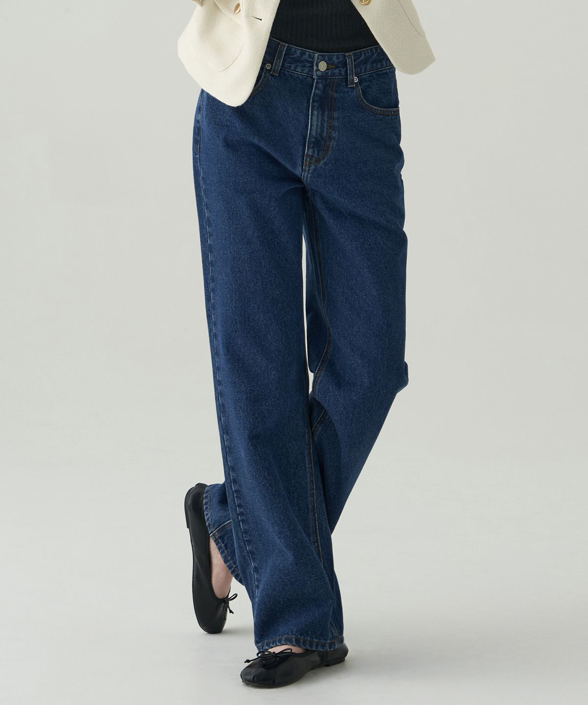 드로우핏 우먼(DRAWFIT WOMEN) 코어 스트레이트 핏 데님 팬츠 [LIGHT BLUE]
