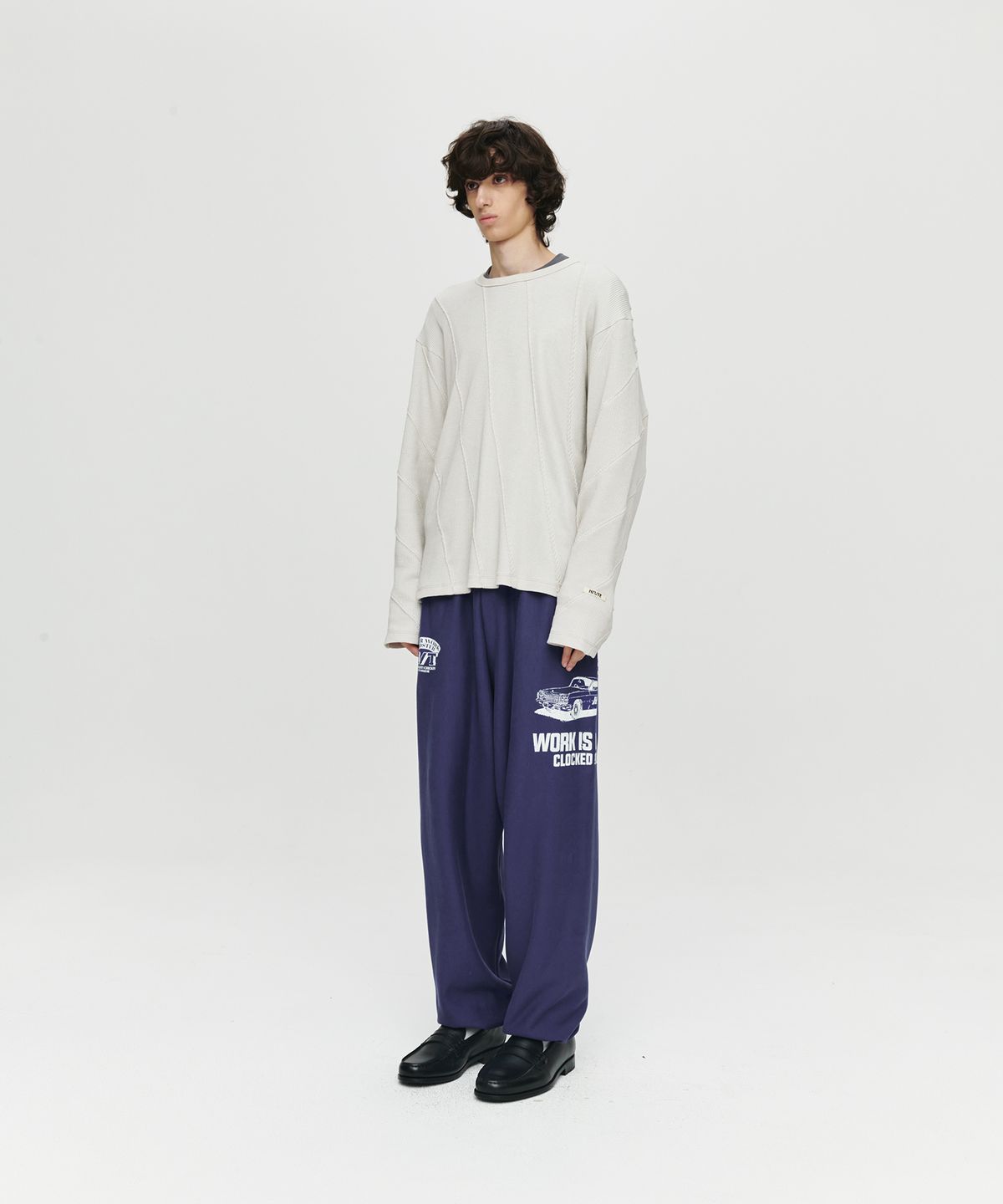 호이테(HEUTE) HET CLOSED OUT CAR SWEATPANTS (PURPLE)