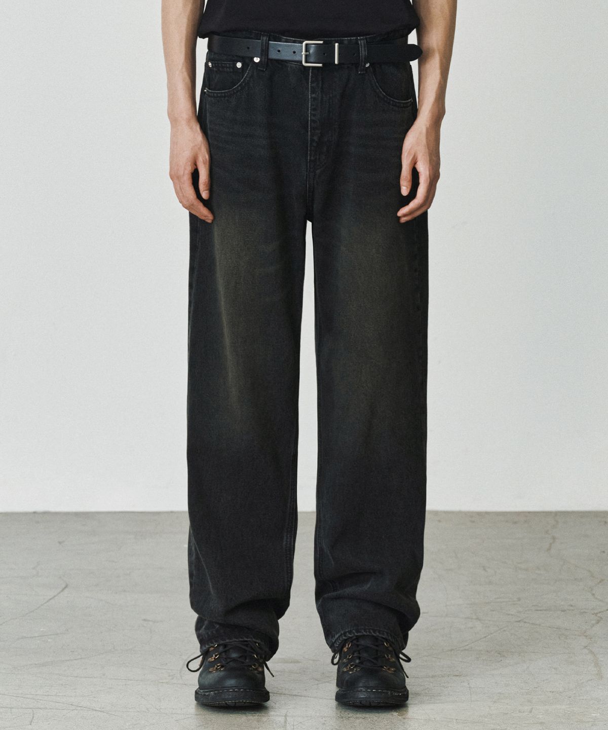 브랜디드(BRANDED) WIDE DENIM PANTS [OIL BLACK]