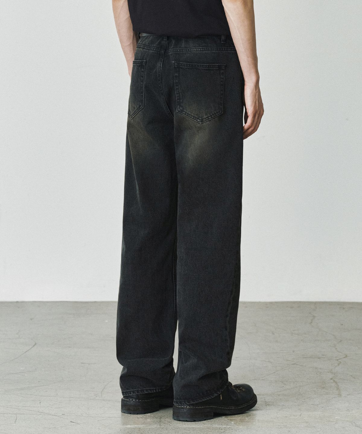 브랜디드(BRANDED) WIDE DENIM PANTS [OIL BLACK]