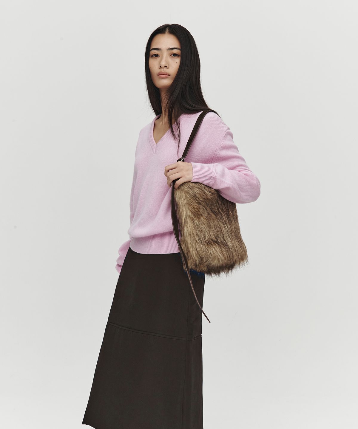 호이테(HEUTE) CASHMERE WOOL V NECK KNIT (PINK)