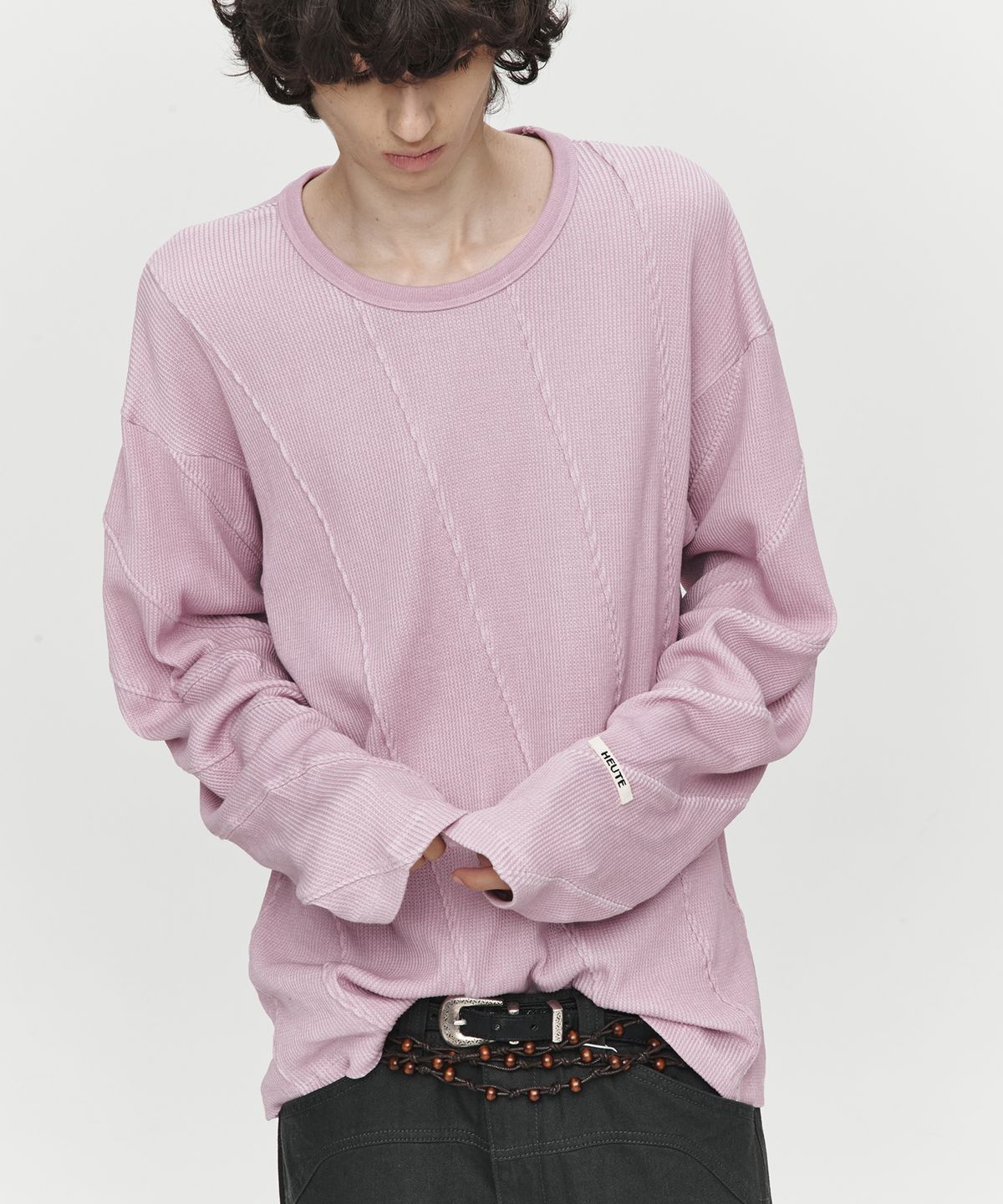 호이테(HEUTE) WAFFLE RACING T-SHIRT (PINK)