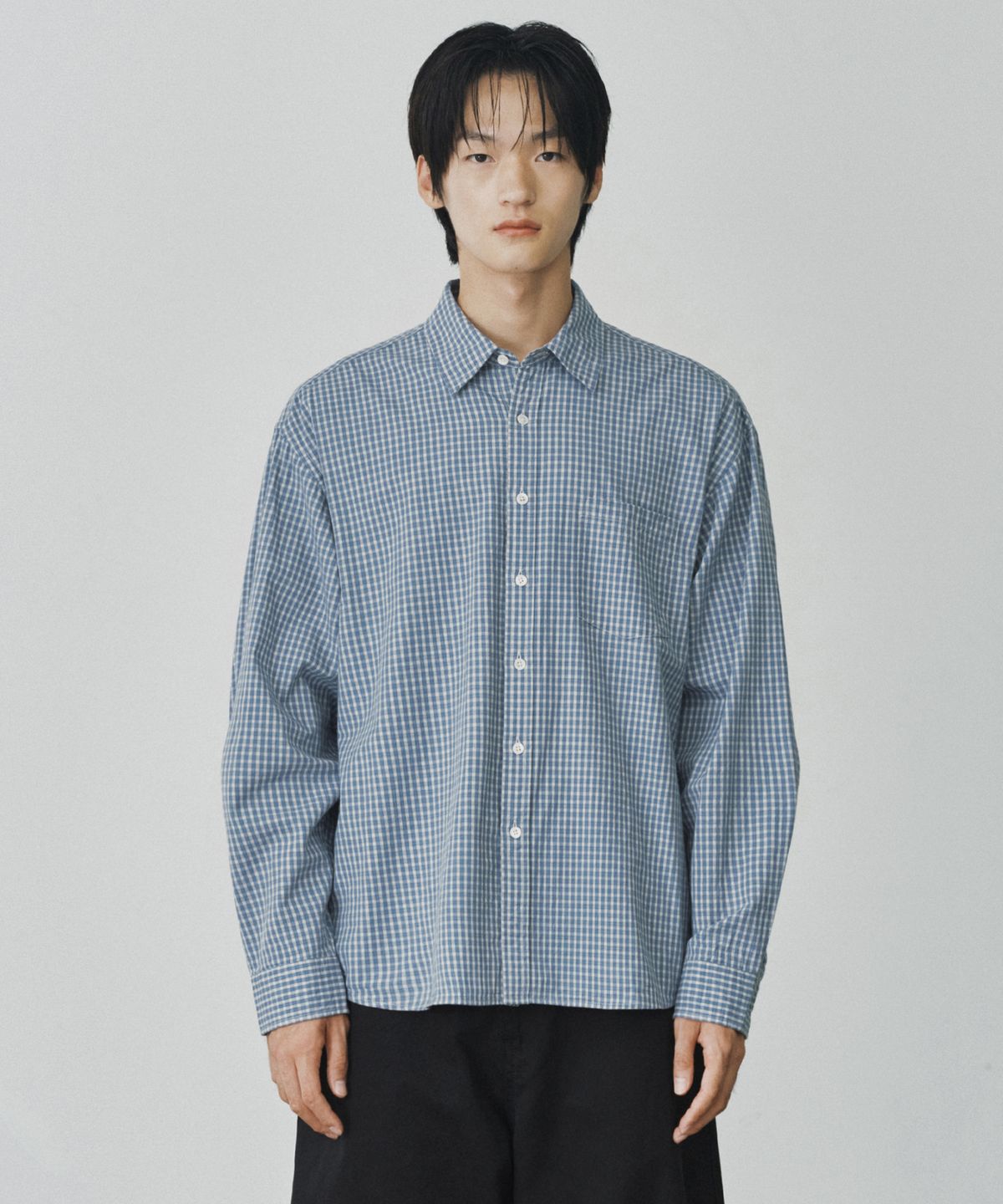 브랜디드(BRANDED) MUSE CHECK SHIRT [OCEAN BLUE]