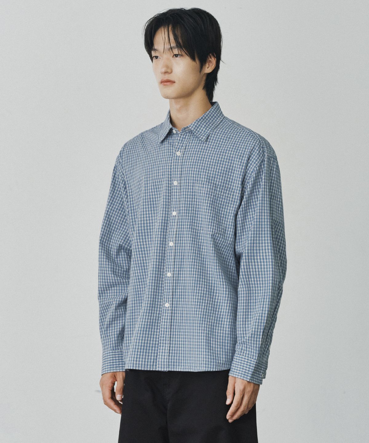 브랜디드(BRANDED) MUSE CHECK SHIRT [OCEAN BLUE]