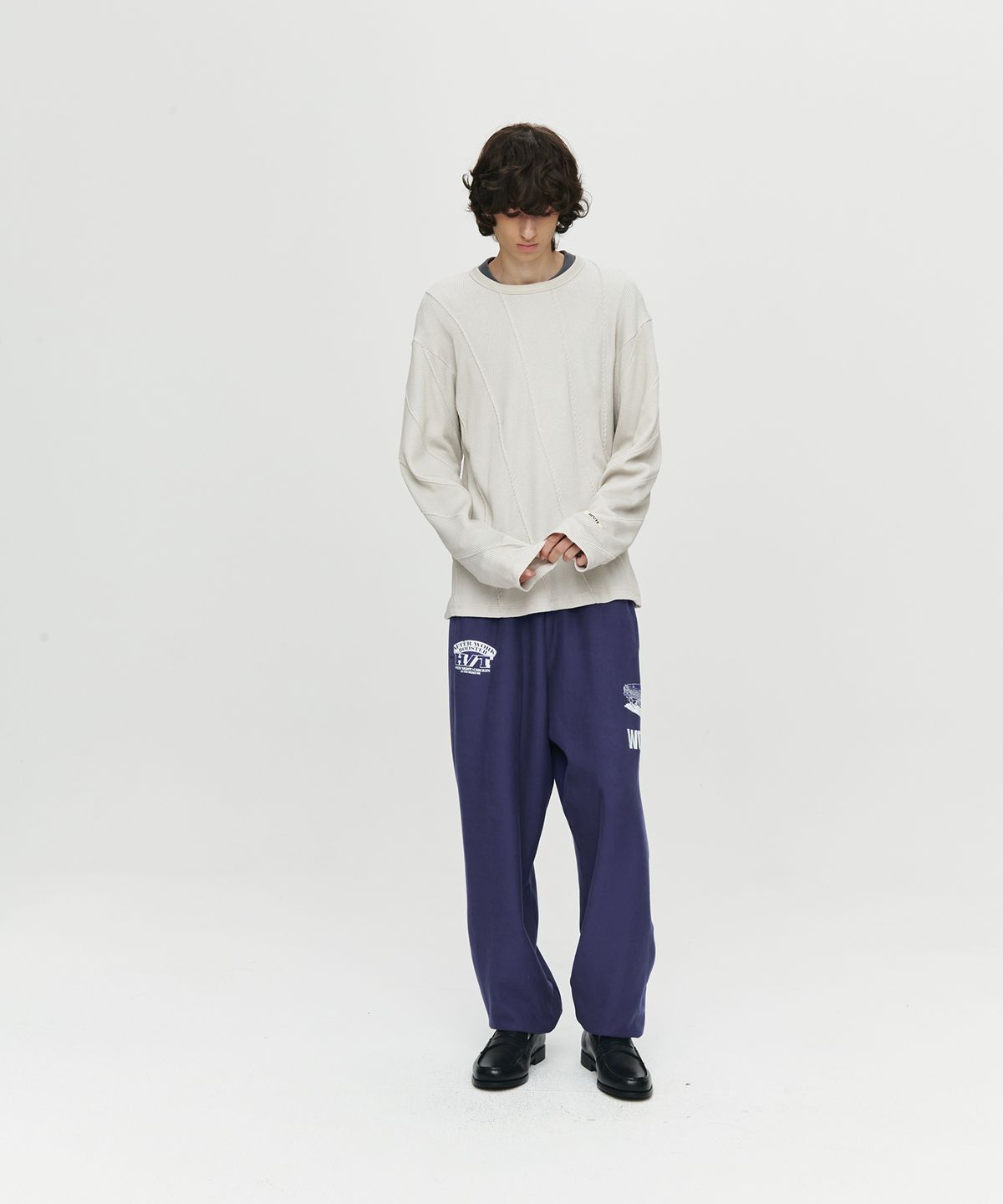 호이테(HEUTE) WAFFLE RACING T-SHIRT (LIGHT GREY)