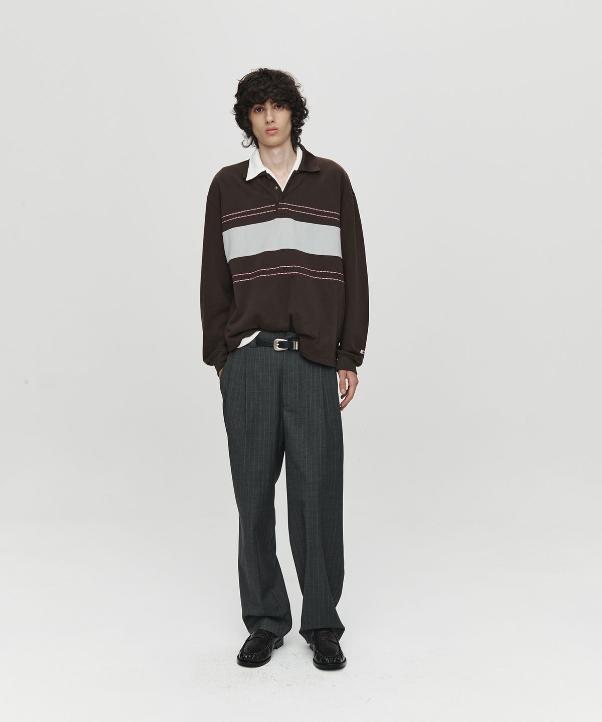 호이테(HEUTE) HET TRACK STRIPE POLO (BROWN)