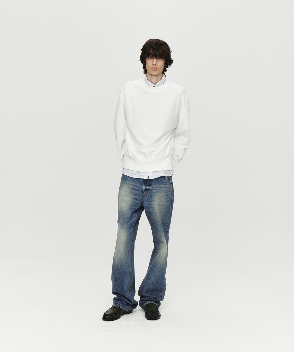호이테(HEUTE) FITTED SLIM SWEATSHIRT (WHITE)