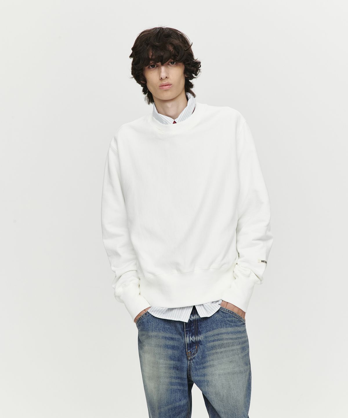 호이테(HEUTE) FITTED SLIM SWEATSHIRT (WHITE)