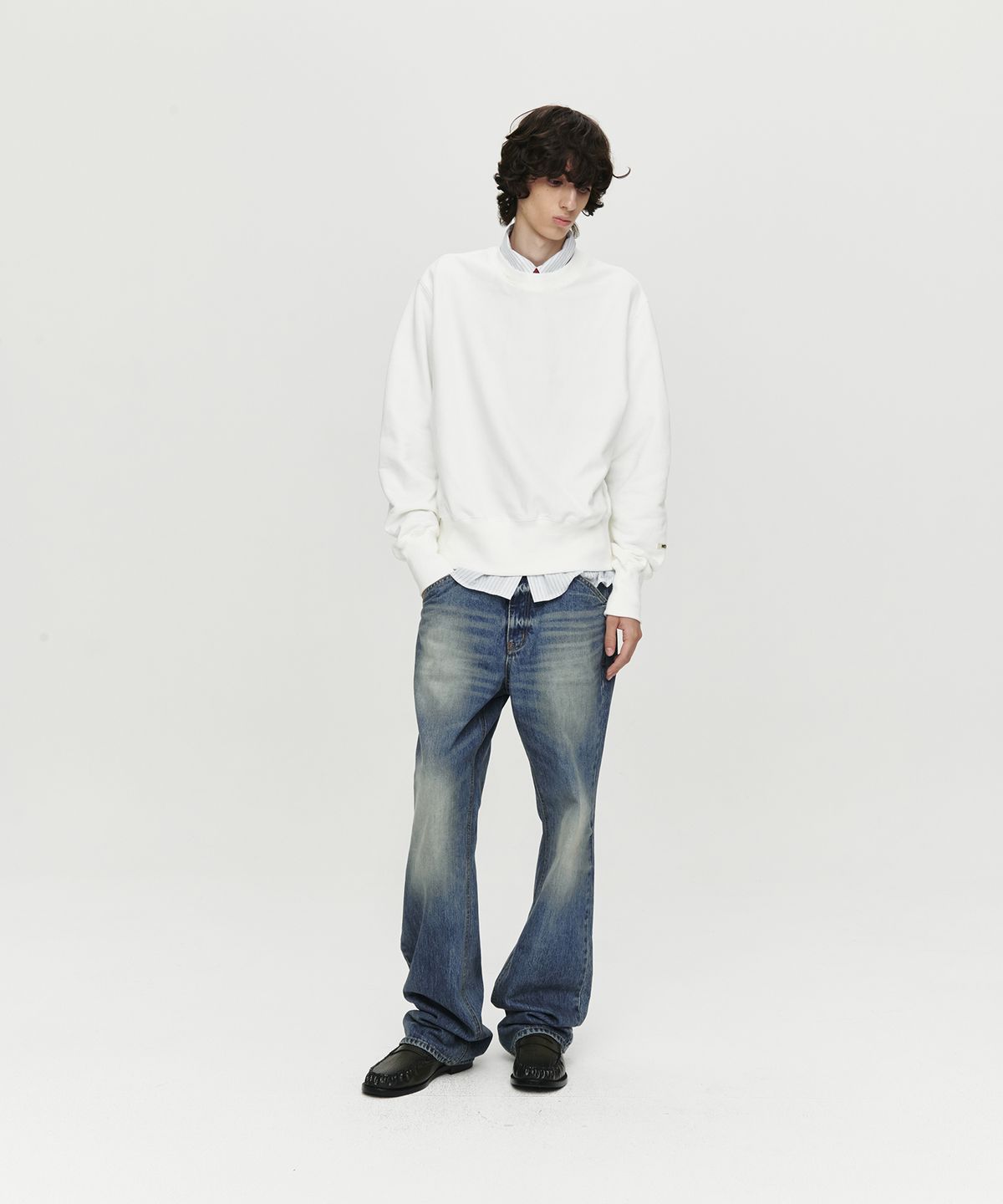 호이테(HEUTE) FITTED SLIM SWEATSHIRT (WHITE)