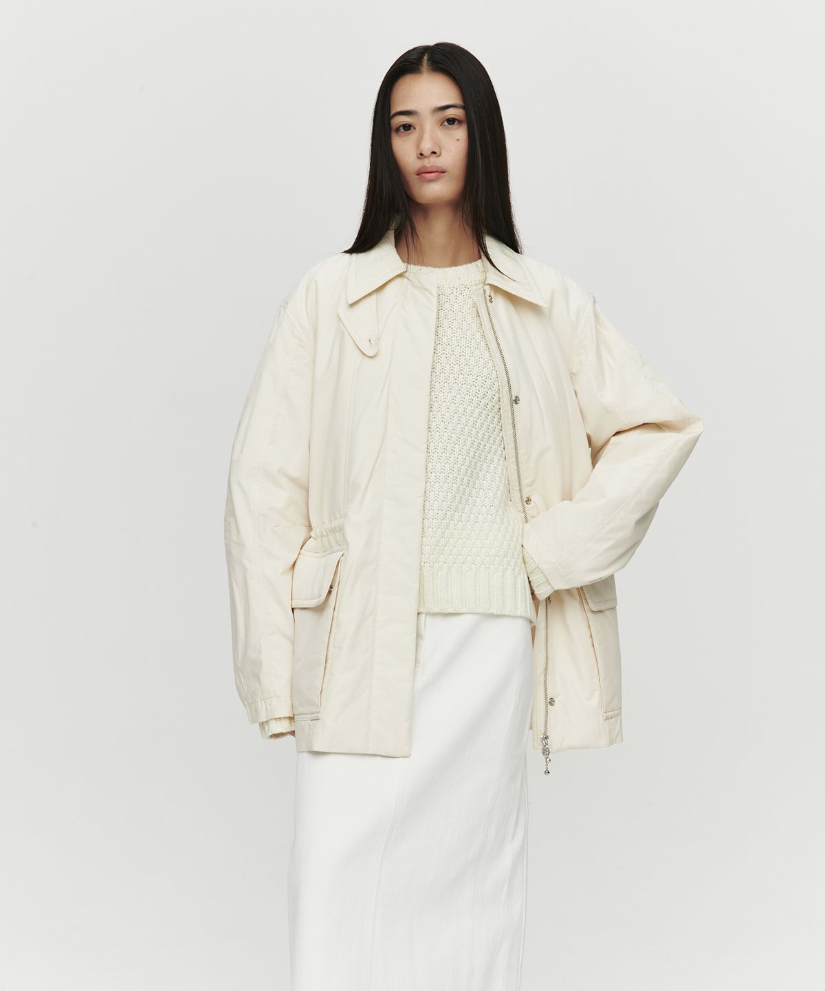 호이테(HEUTE) SNOW PADDED FIELD JACKET (CREAM)