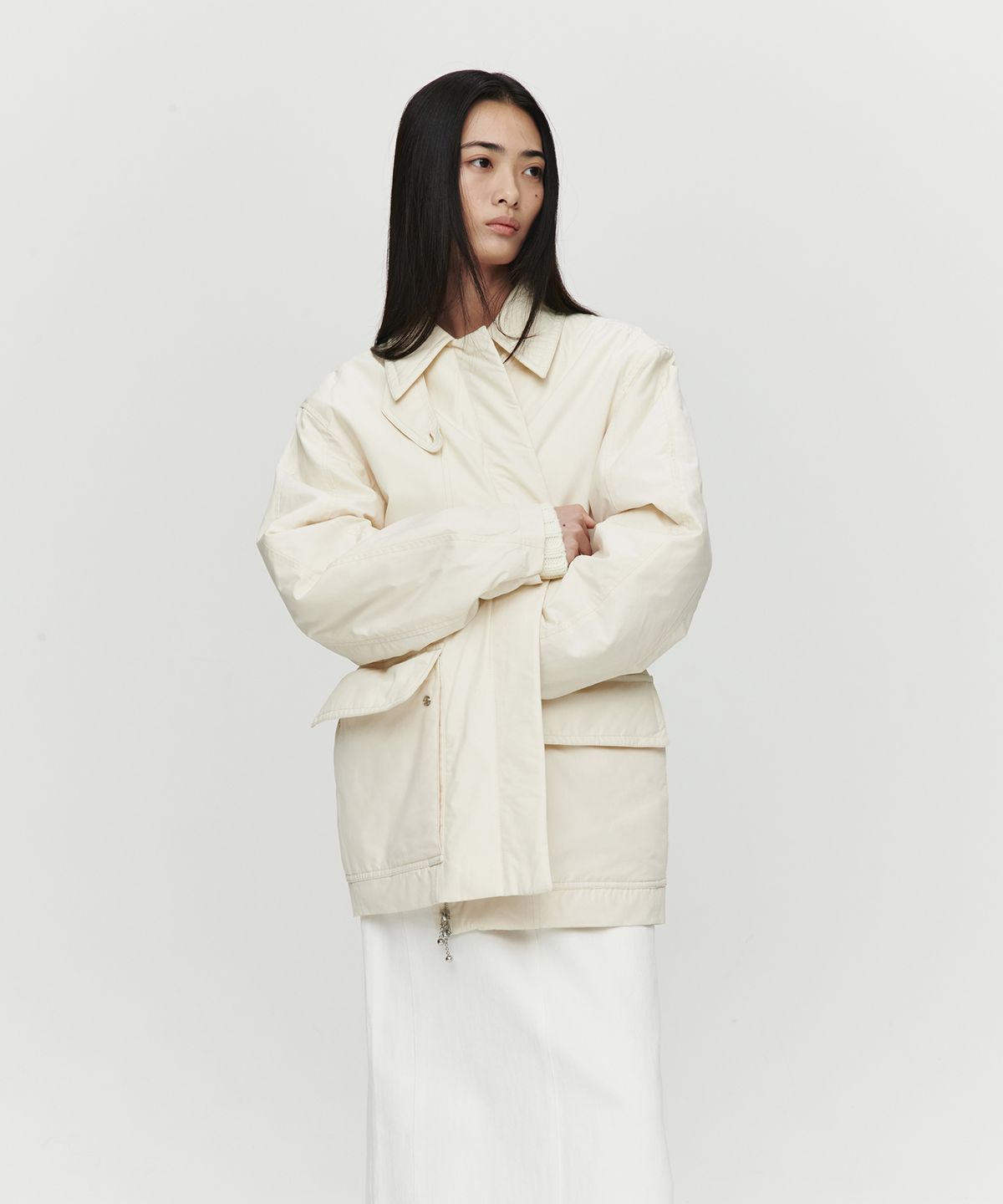 호이테(HEUTE) SNOW PADDED FIELD JACKET (CREAM)