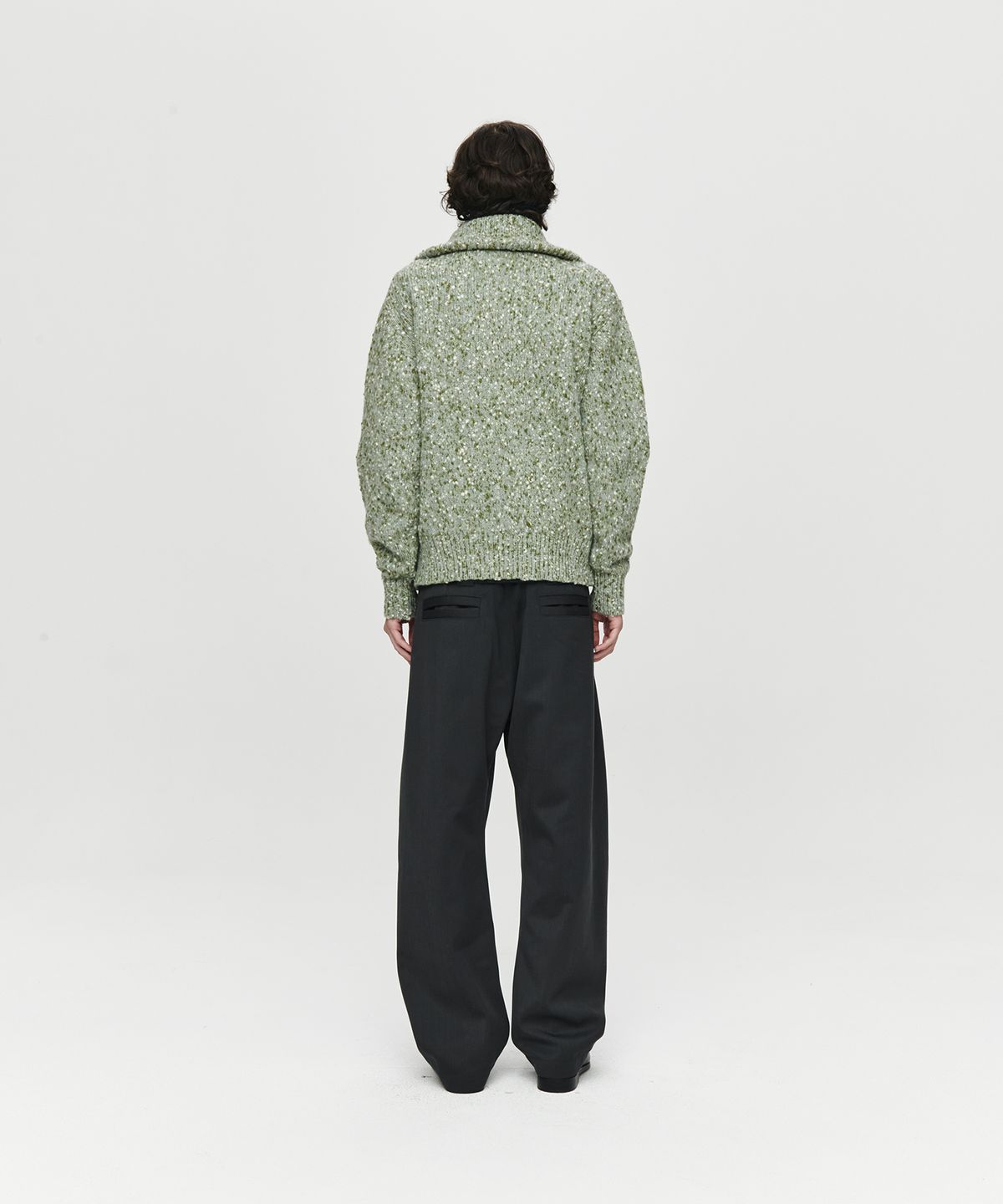 호이테(HEUTE) HONEY ZIP-UP KNIT (KHAKI)