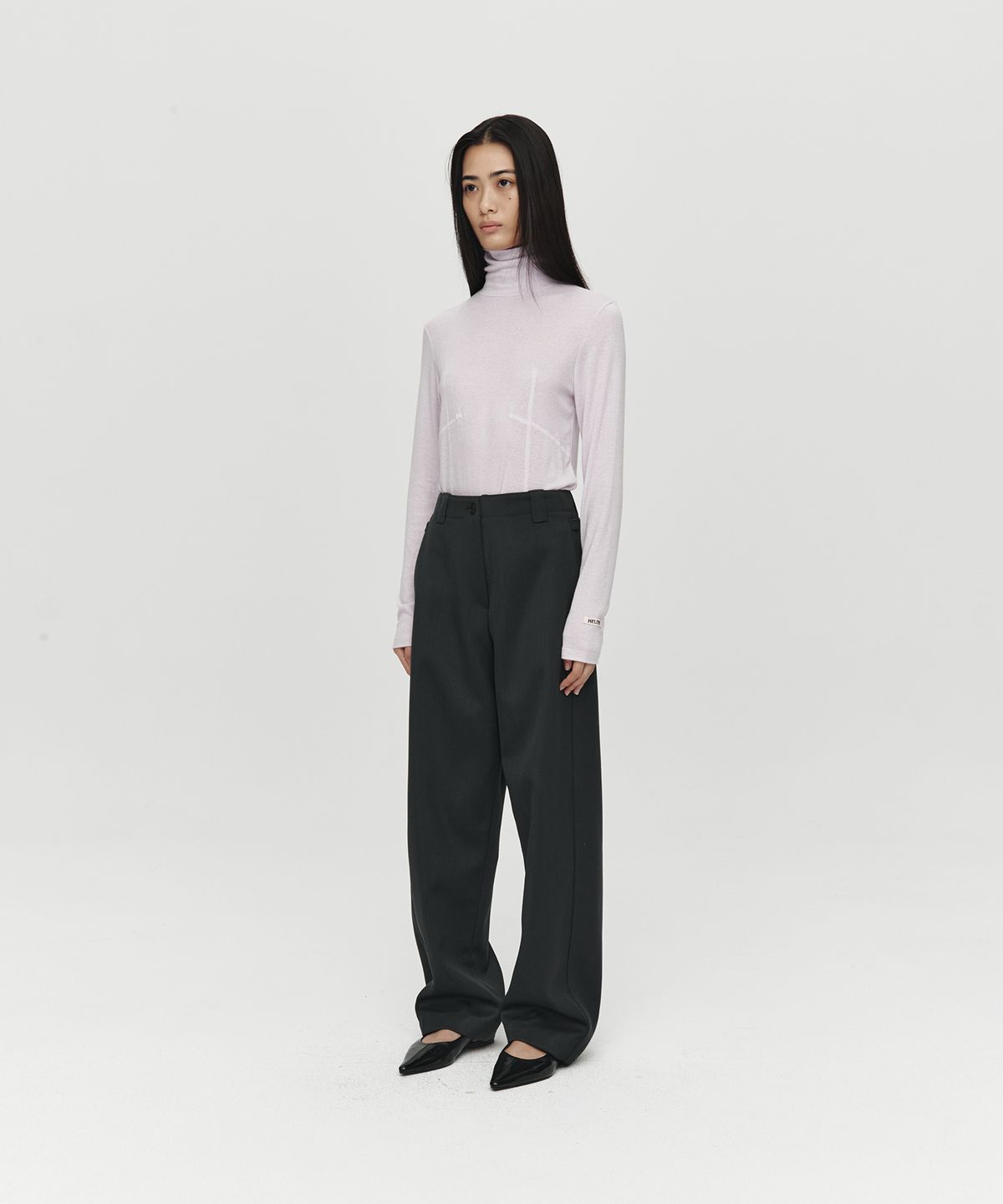 호이테(HEUTE) WOOL LINE TURTLENECK (LIGHT PINK)