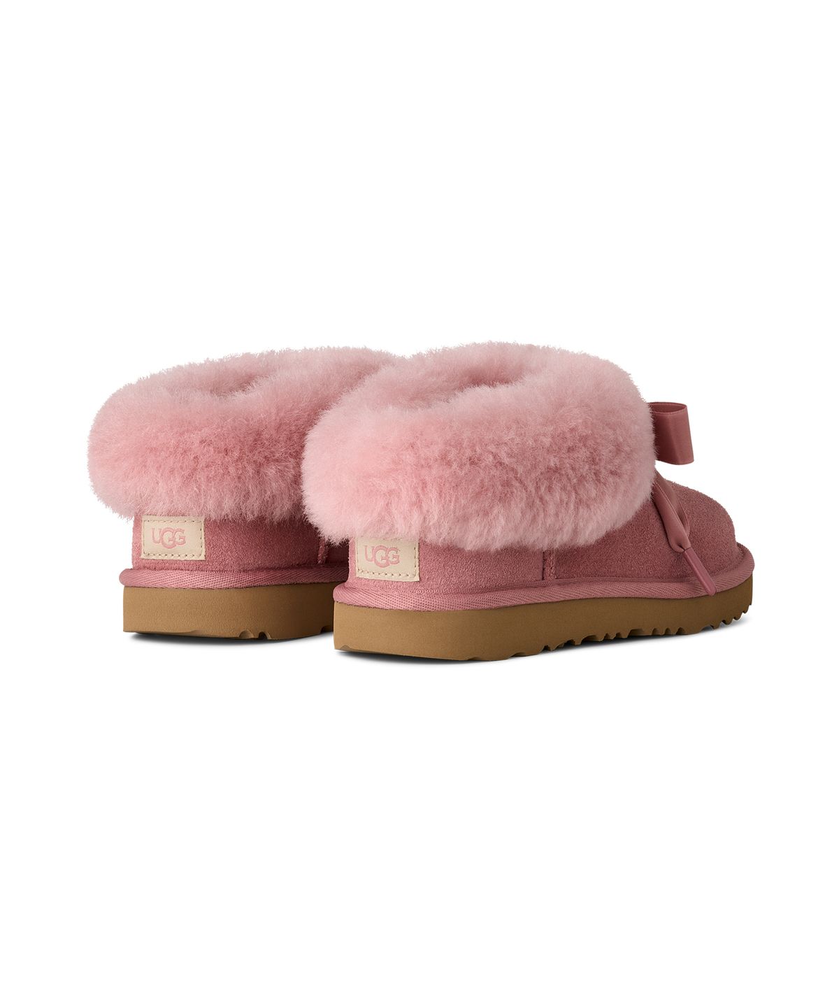 어그 키즈(UGG KIDS) [키즈] 양모 트리밍 리본 슬리퍼 (베일리 슬리퍼)_핑크다운