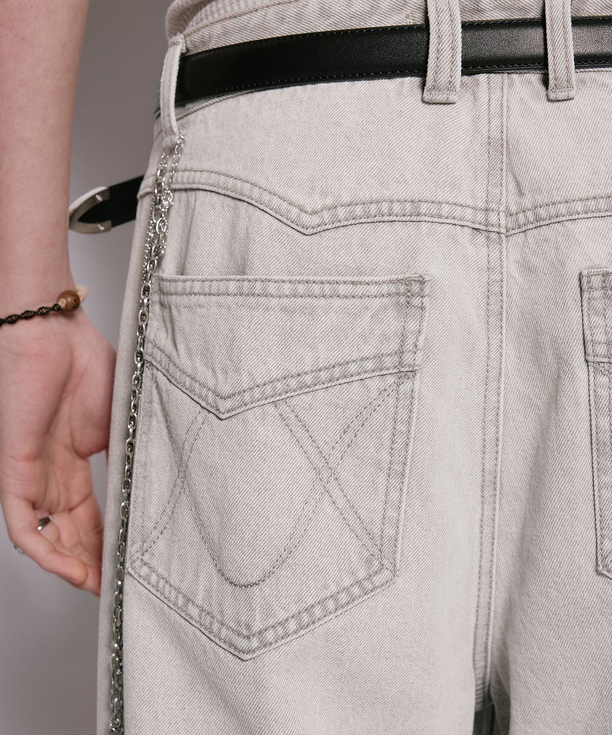 웨슬리 휴스턴(WESLEYHYUSTON) Crimson straight fit denim pants washed grey
