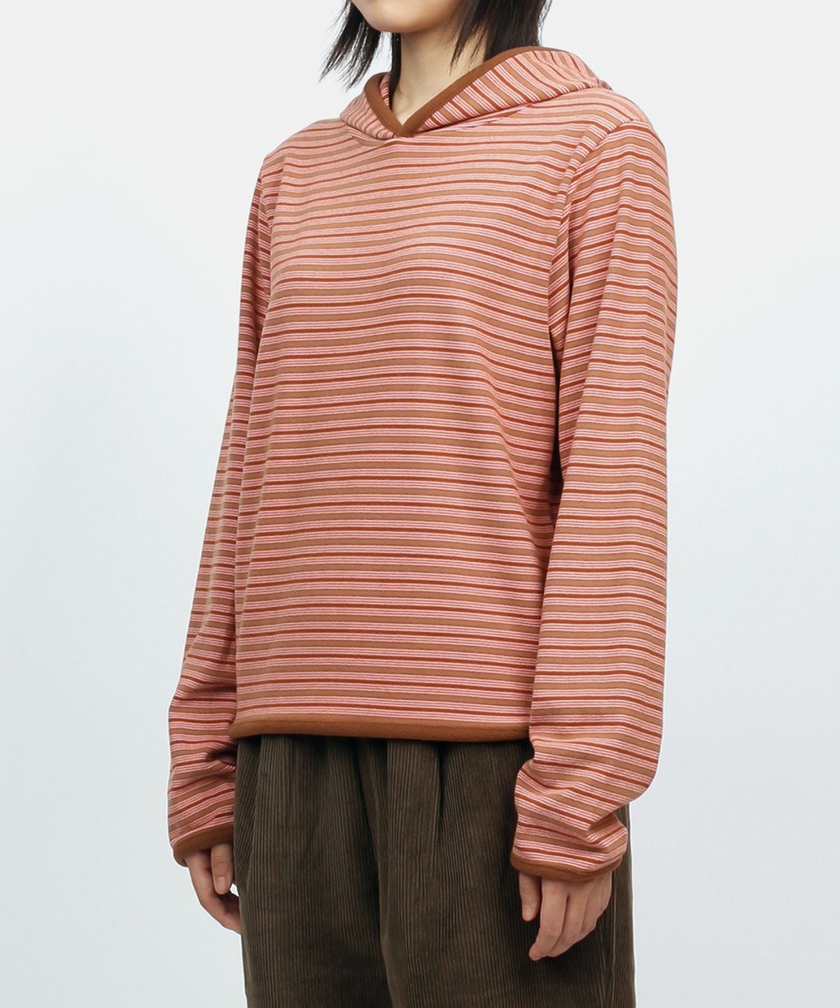 써넥트(SUNNECT) Stripe Taped Hoodie - Pink
