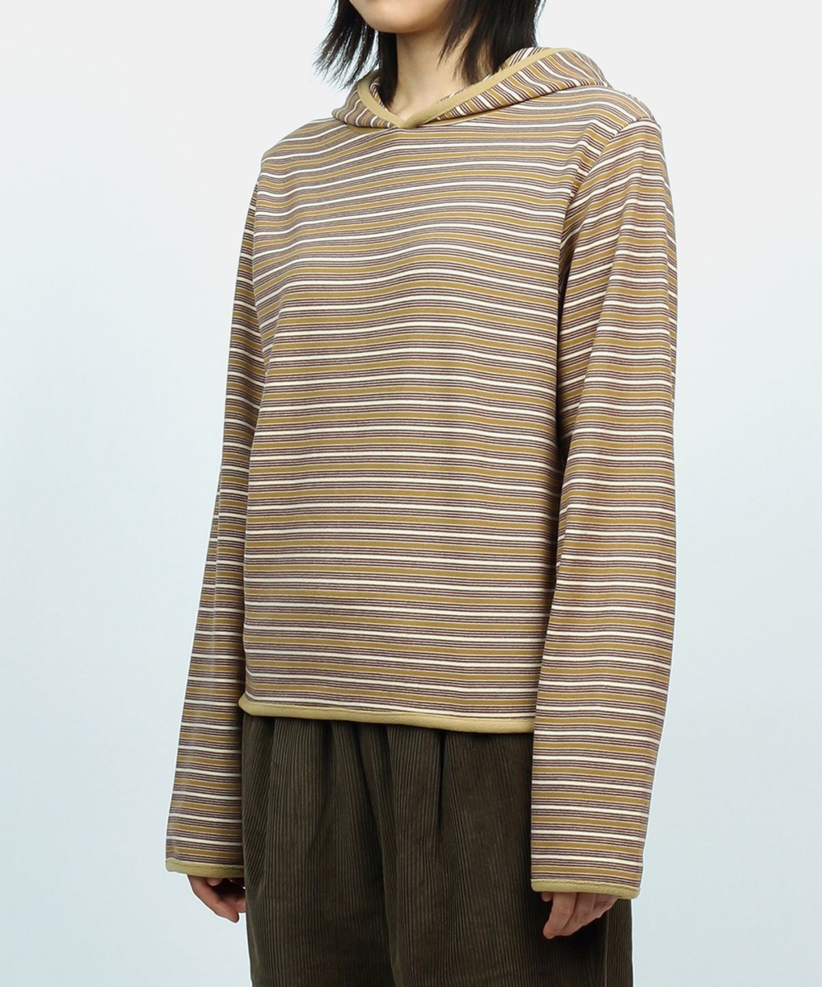 써넥트(SUNNECT) Stripe Taped Hoodie - Mustard