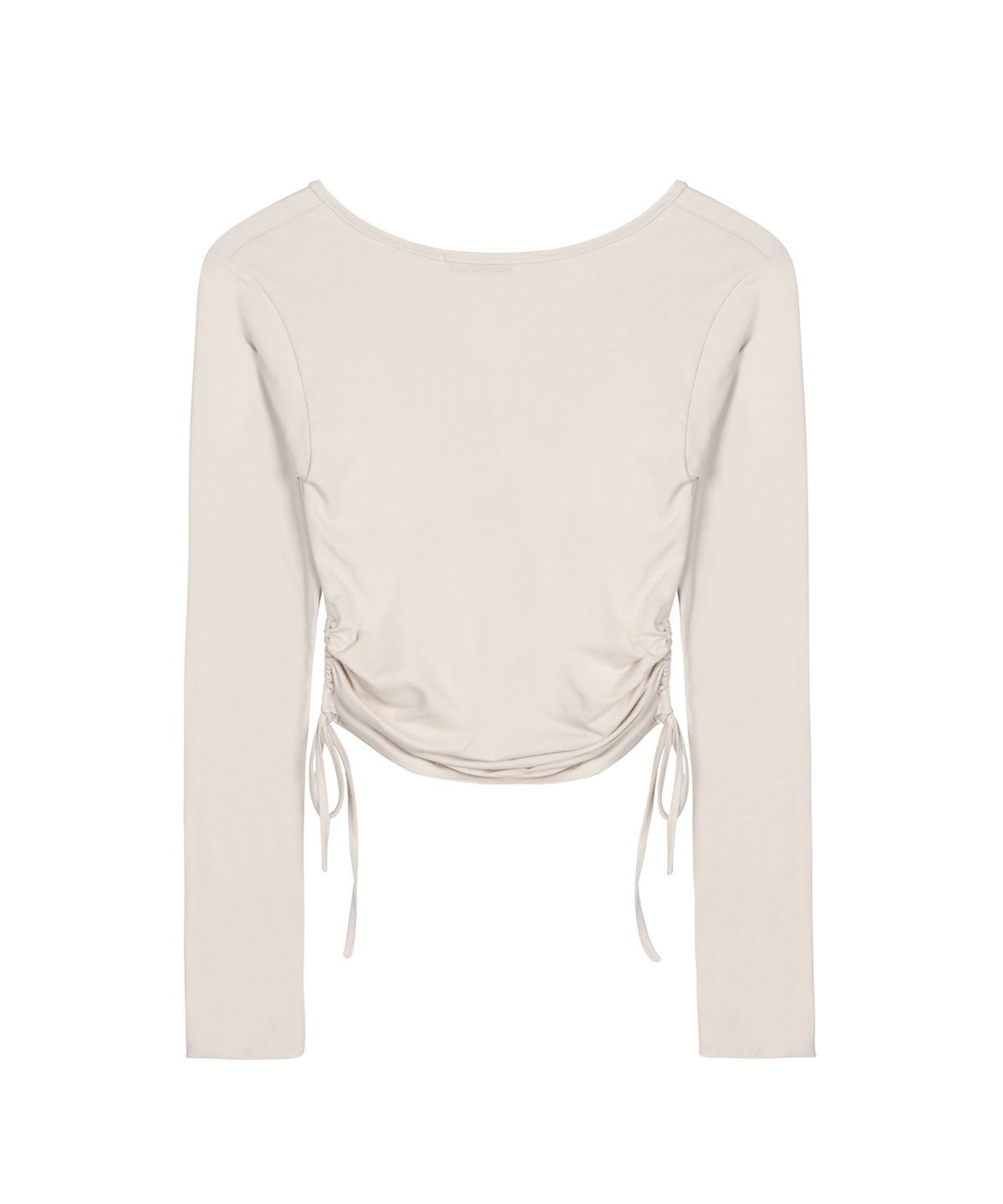 닉앤니콜(NICK&NICOLE) LABEL STRING SLIM LONG SLEEVE TOP_BEIGE