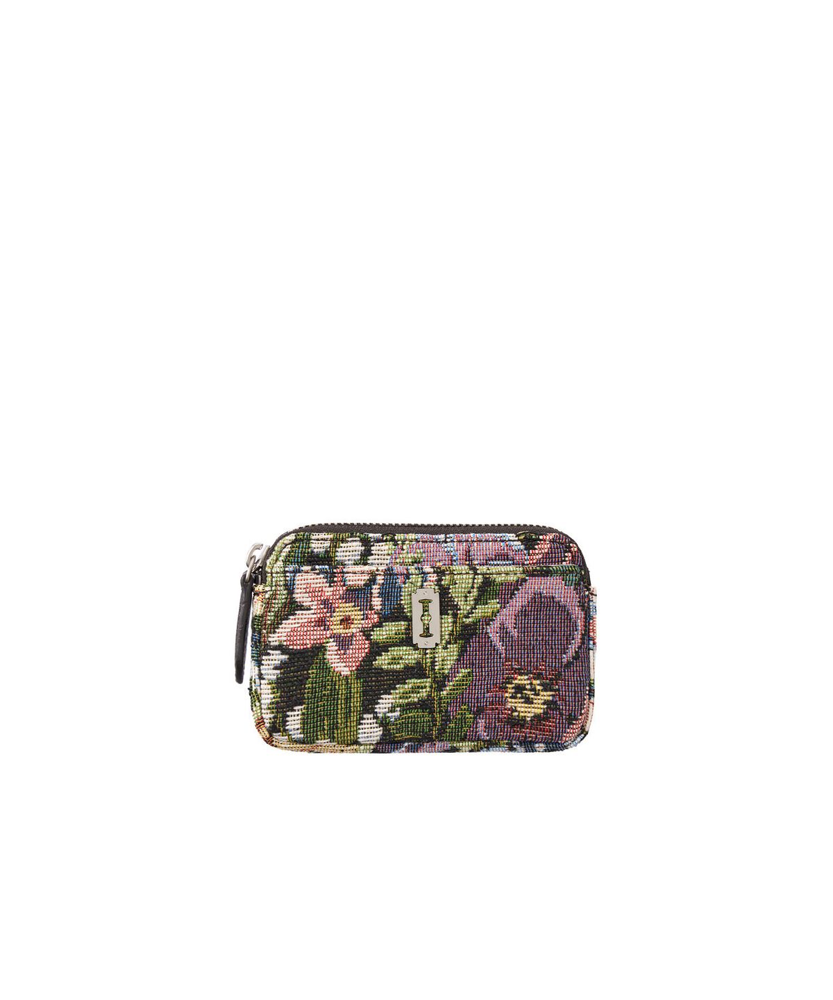 분크(VUNQUE) Perfec Compact Key Holder Jacquard Card Wallet (퍼펙 컴팩트 키 홀더 자카드 카드지갑) Floral
