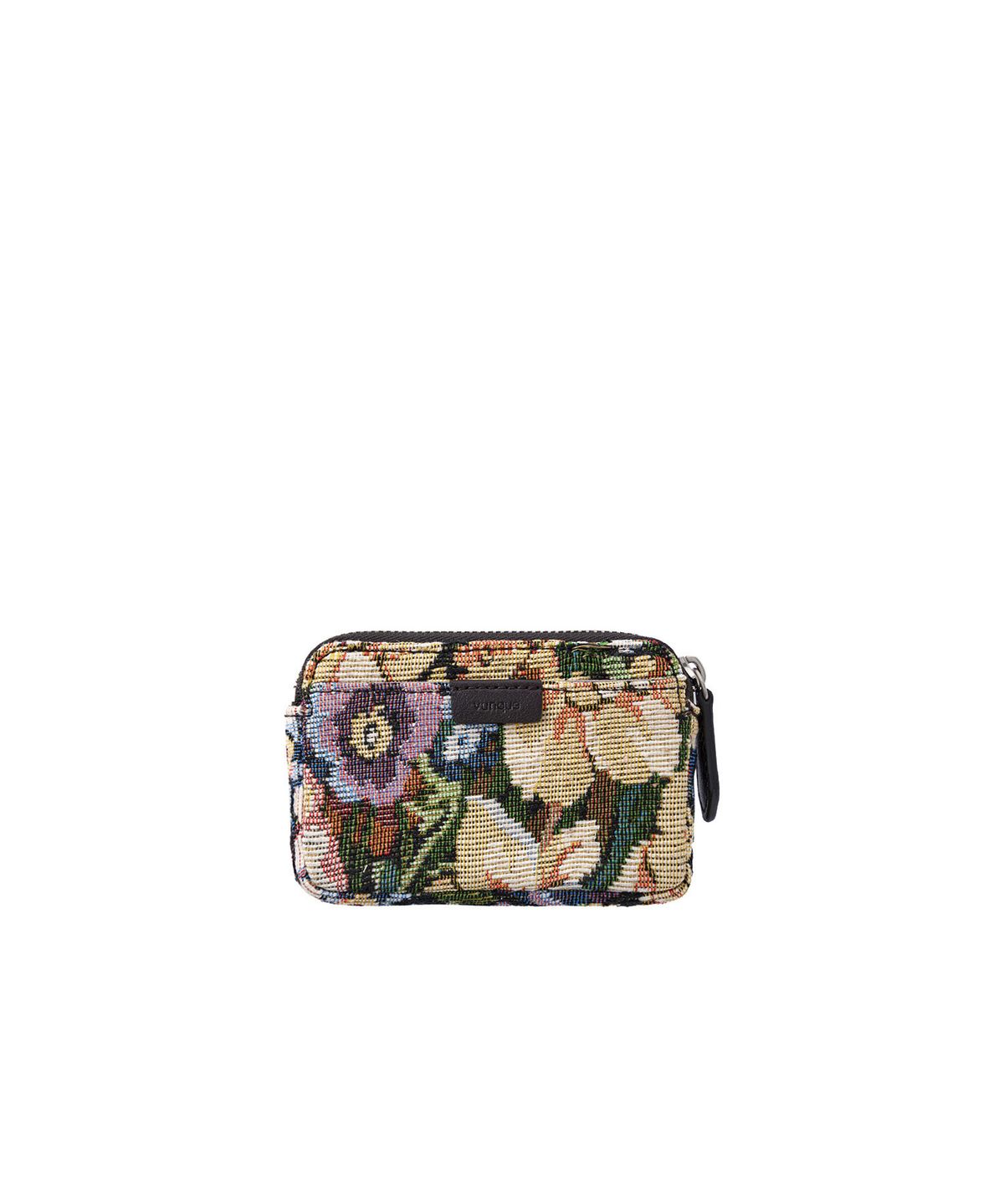 분크(VUNQUE) Perfec Compact Key Holder Jacquard Card Wallet (퍼펙 컴팩트 키 홀더 자카드 카드지갑) Floral