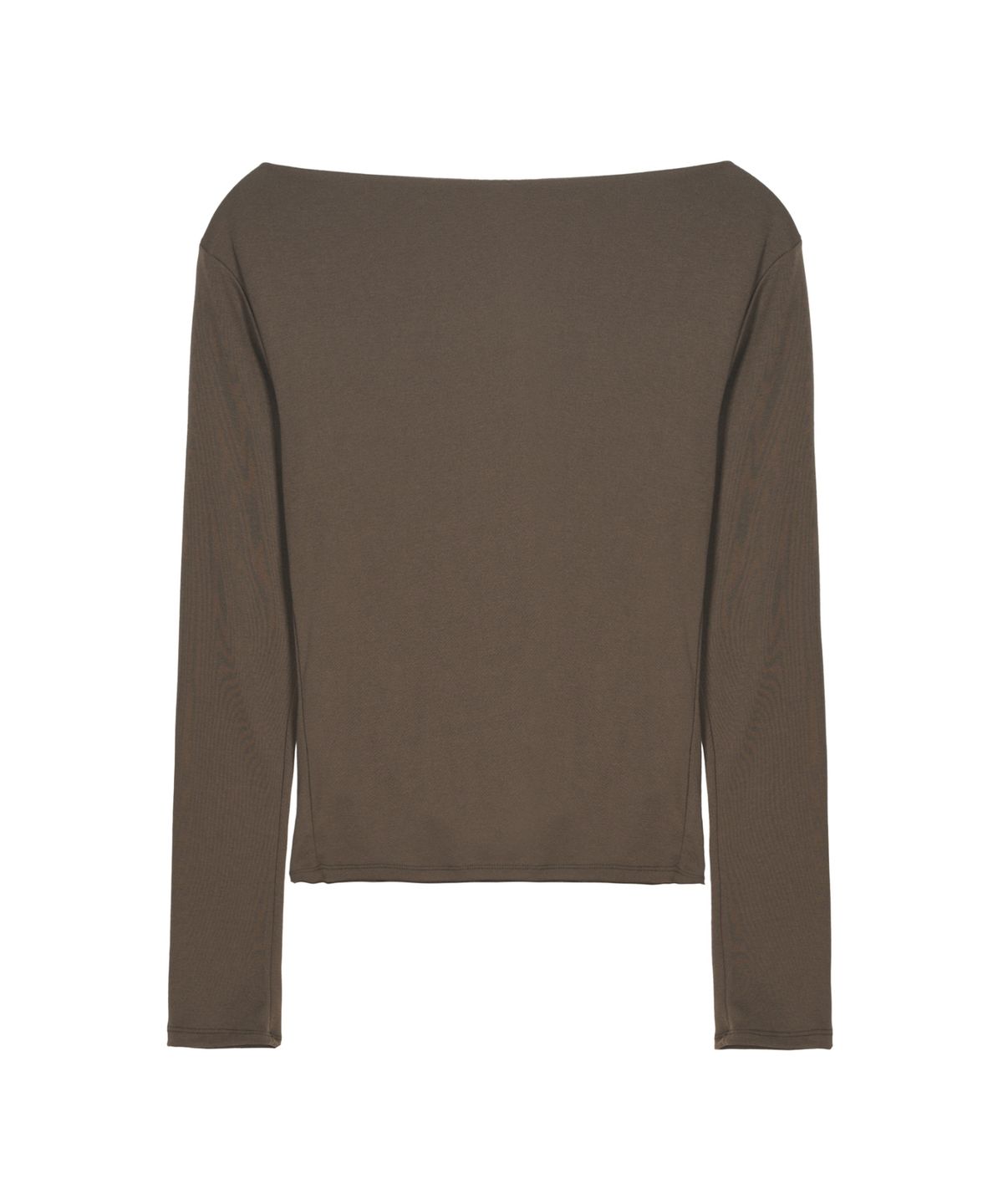 닉앤니콜(NICK&NICOLE) SHIRRING DRAPE BOAT NECK TOP_BROWN