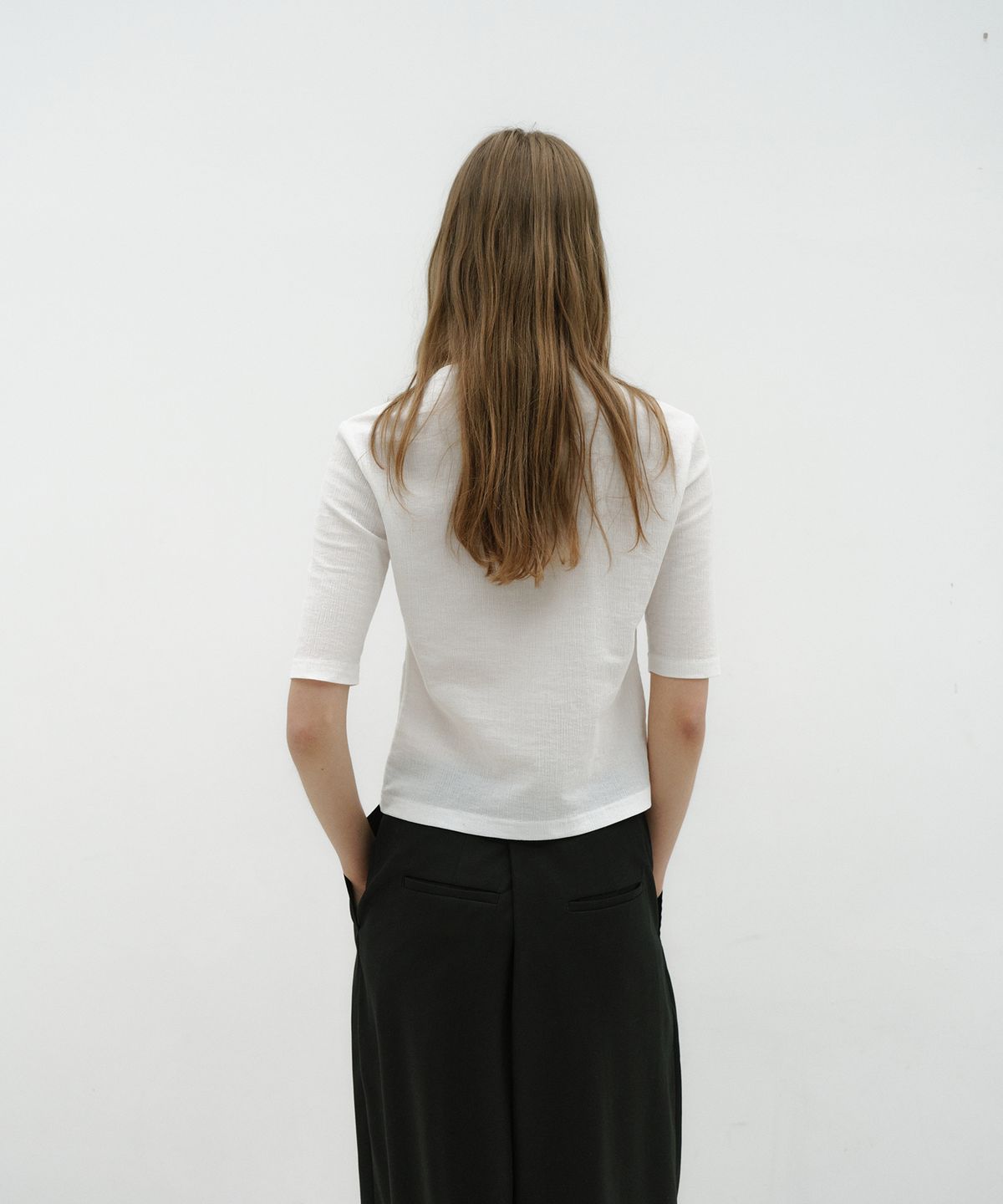 로우타이드(LOW TIDE) PLEATS HALF TOP [WHITE]