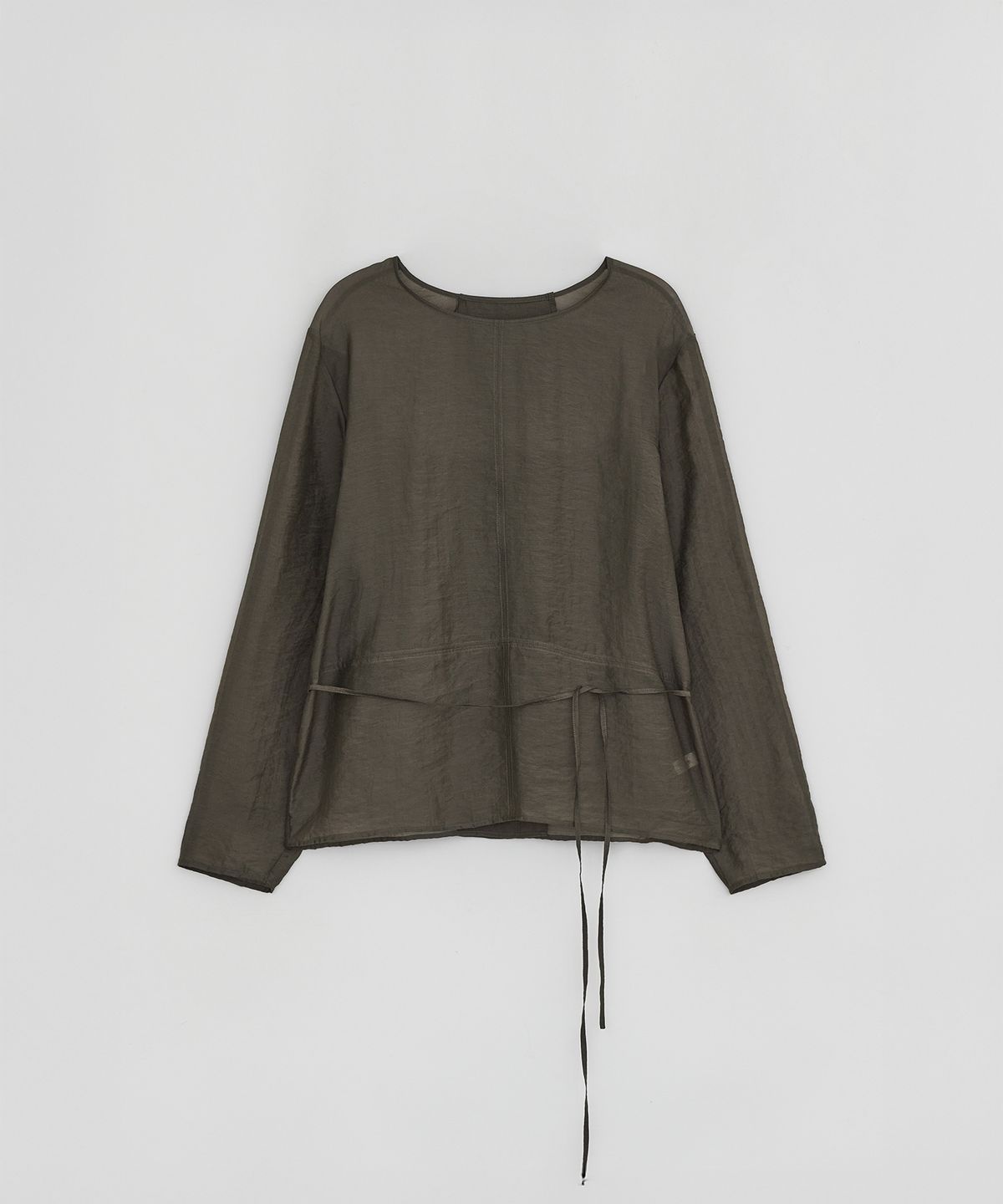 로우타이드(LOW TIDE) SHEER STITCHED BLOUSE [BROWN]