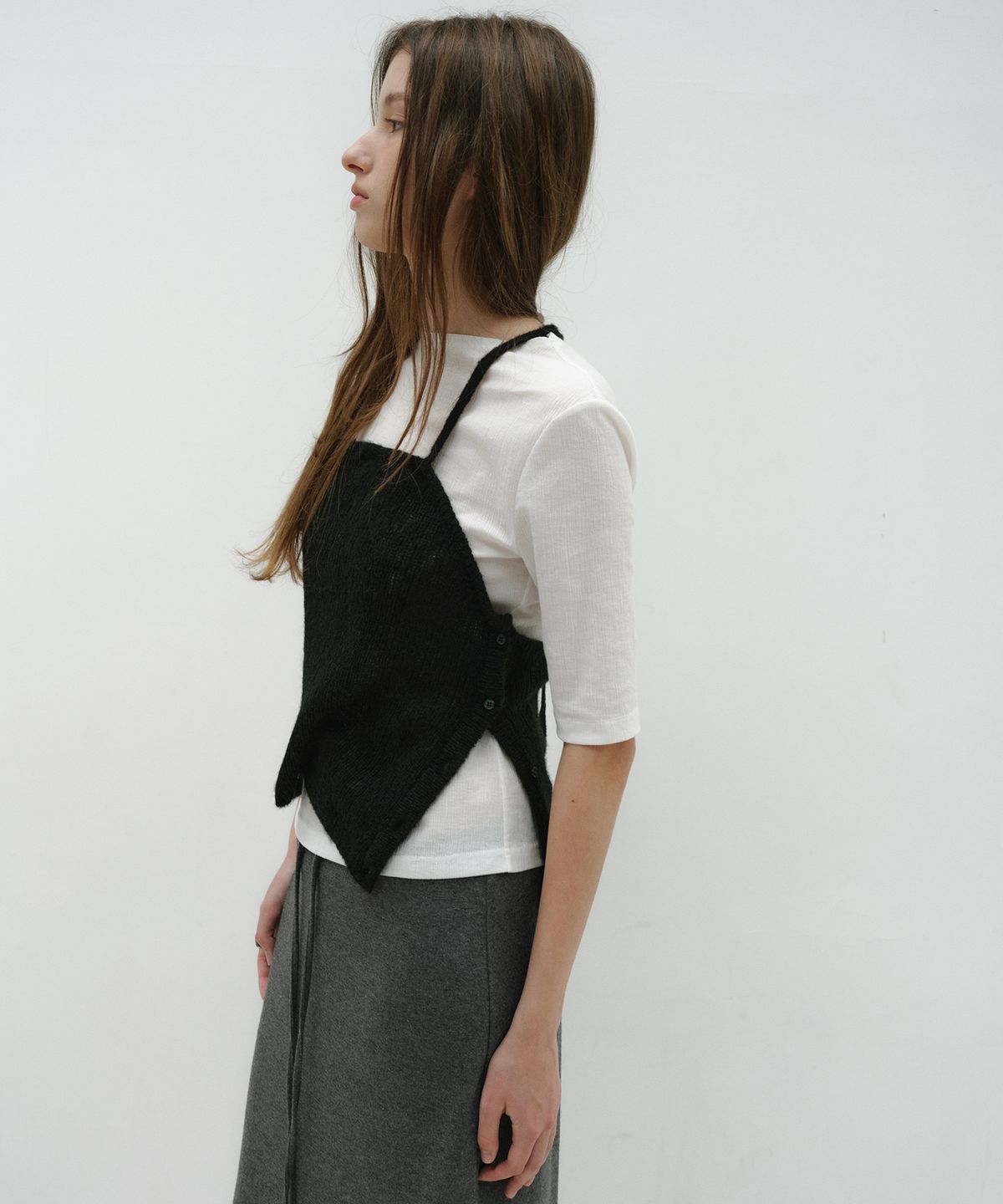 로우타이드(LOW TIDE) ALPACA HALTER KNIT [BLACK]