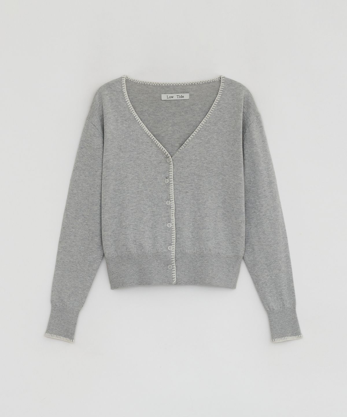 로우타이드(LOW TIDE) HAND STITCH CARDIGAN [GREY]