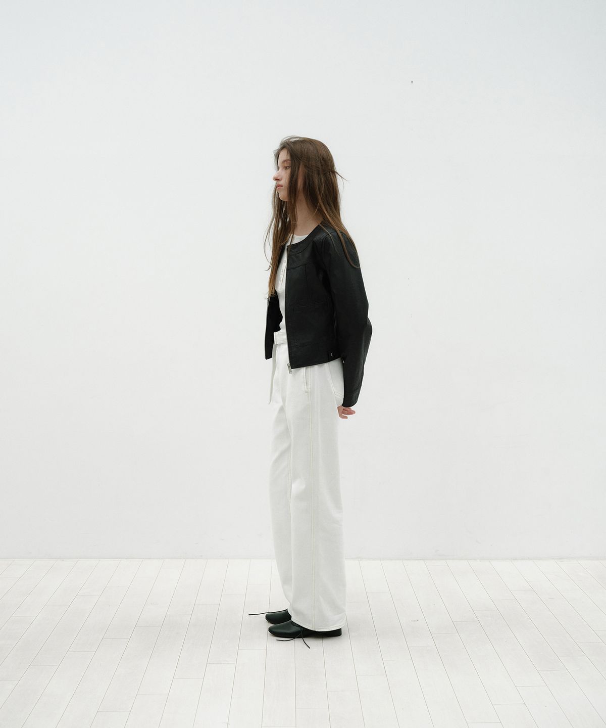 로우타이드(LOW TIDE) LEATHER ZIP-UP JACKET [BLACK]