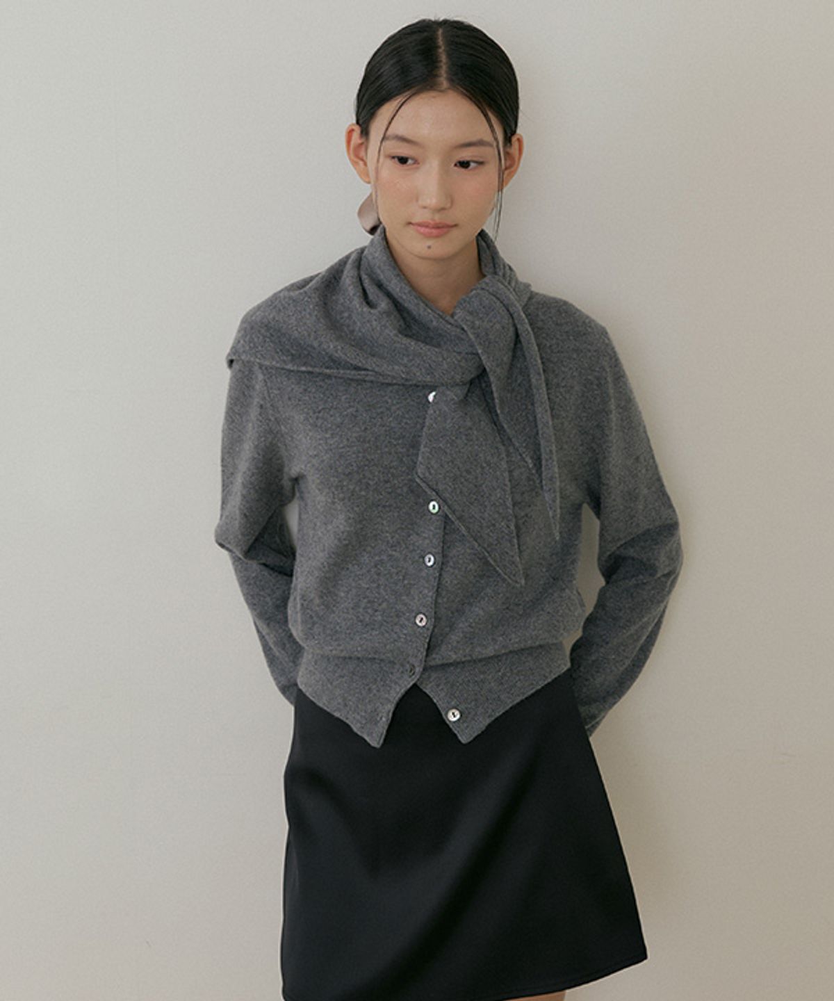 링서울(LINGSEOUL) cashmere knit scarf-melange