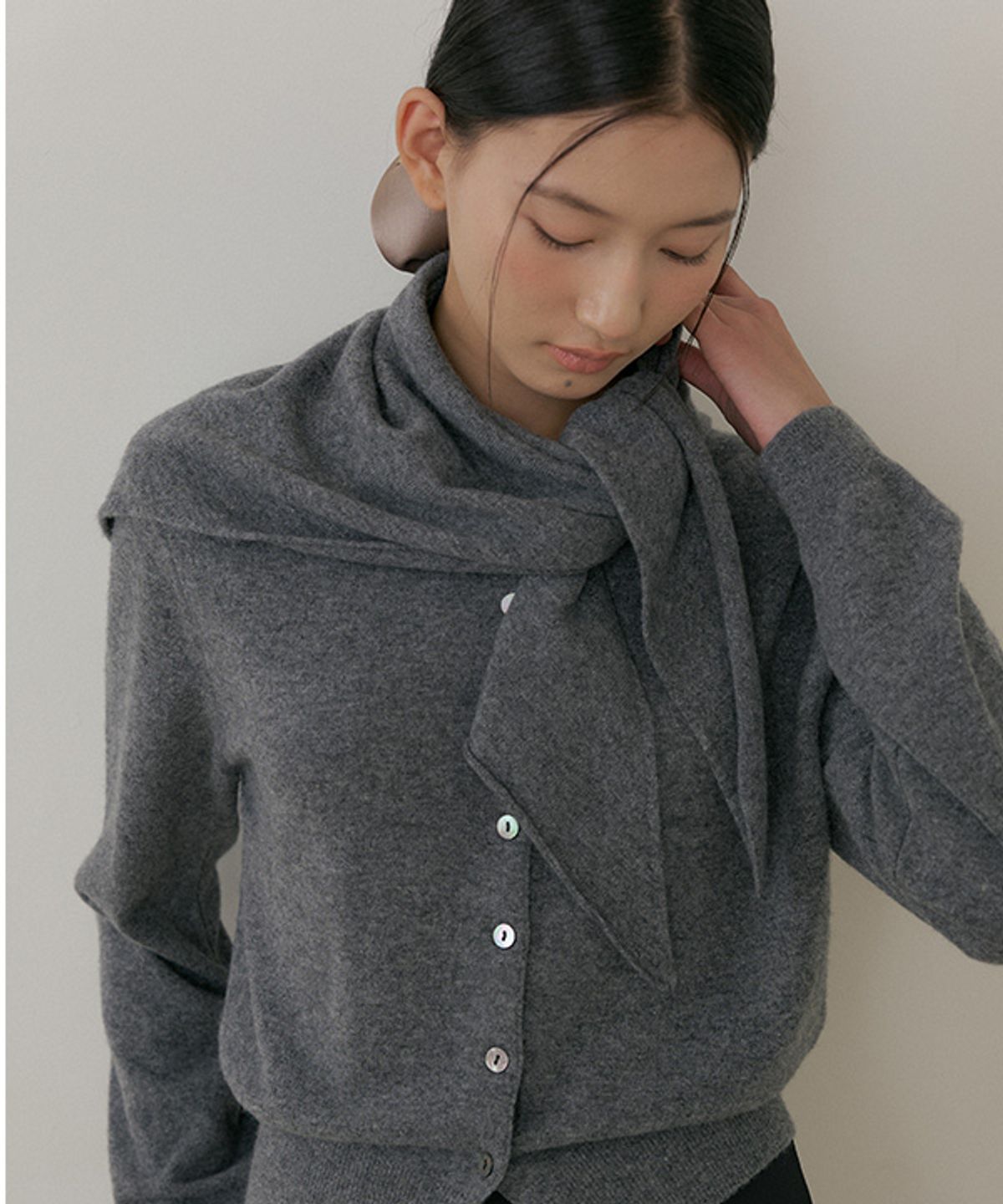 링서울(LINGSEOUL) cashmere knit scarf-melange