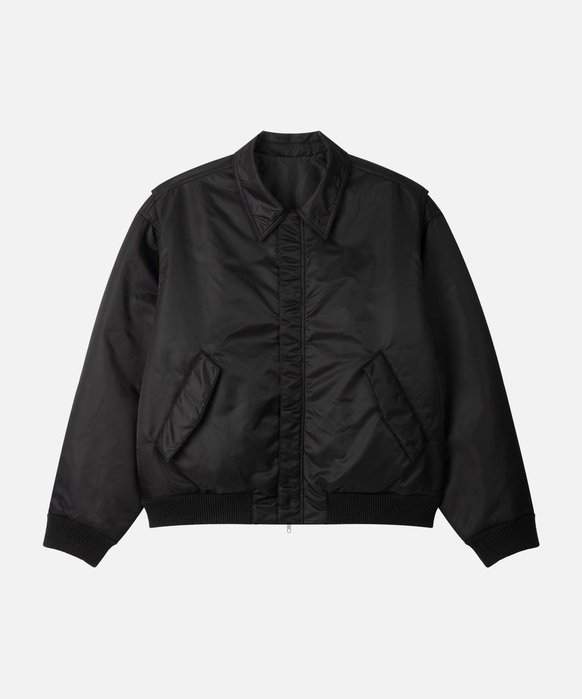 드로우핏(DRAW FIT) 크롭 패디드 플라이트 블루종 자켓 [BLACK]
