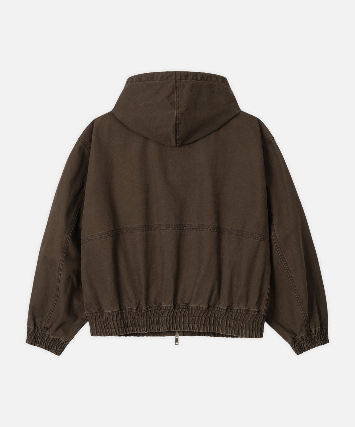 드로우핏(DRAW FIT) 워시드 오버 데님 후드 집업 자켓 [VINTAGE BROWN]