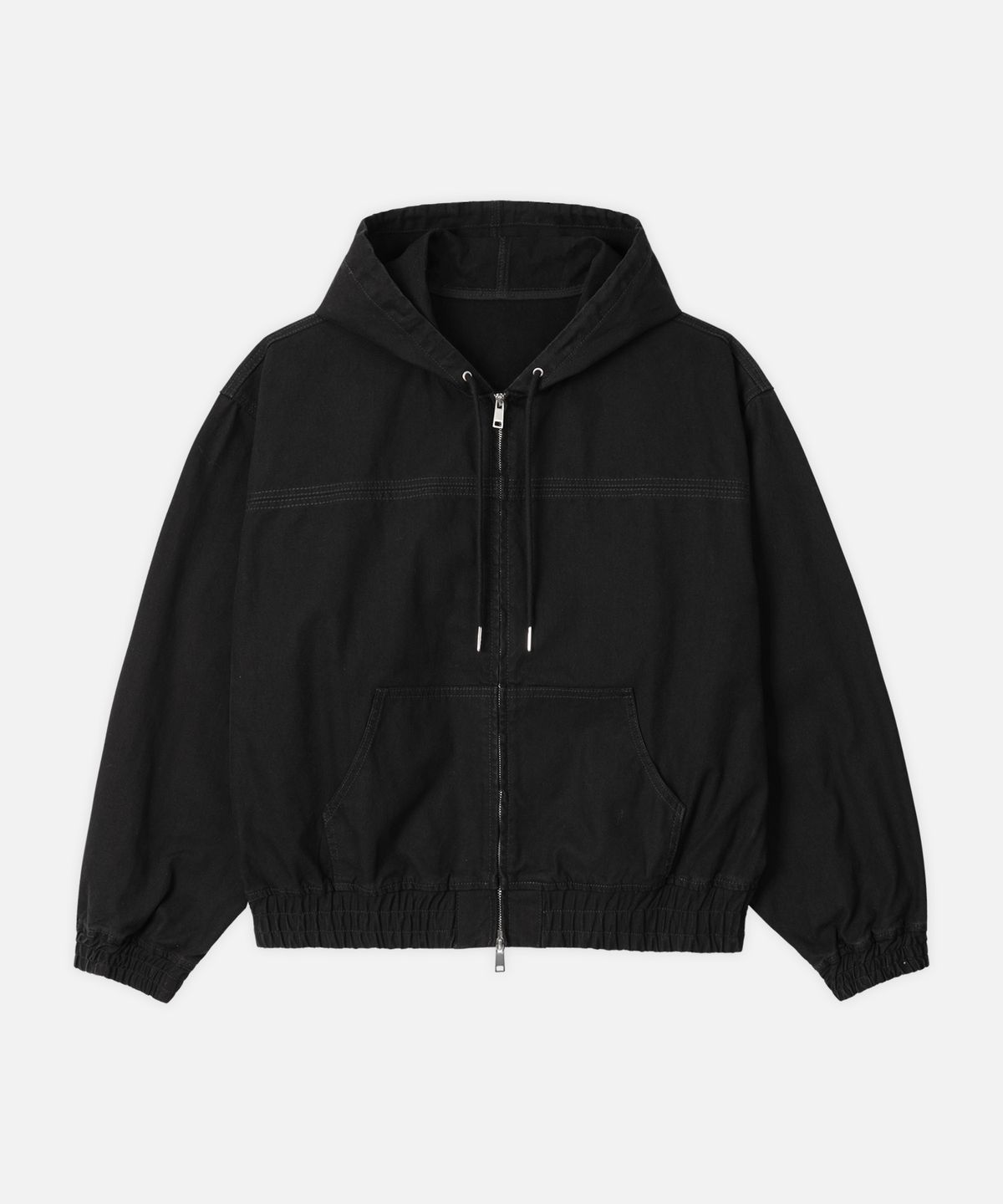 드로우핏(DRAW FIT) 워시드 오버 데님 후드 집업 자켓 [LOW BLACK]