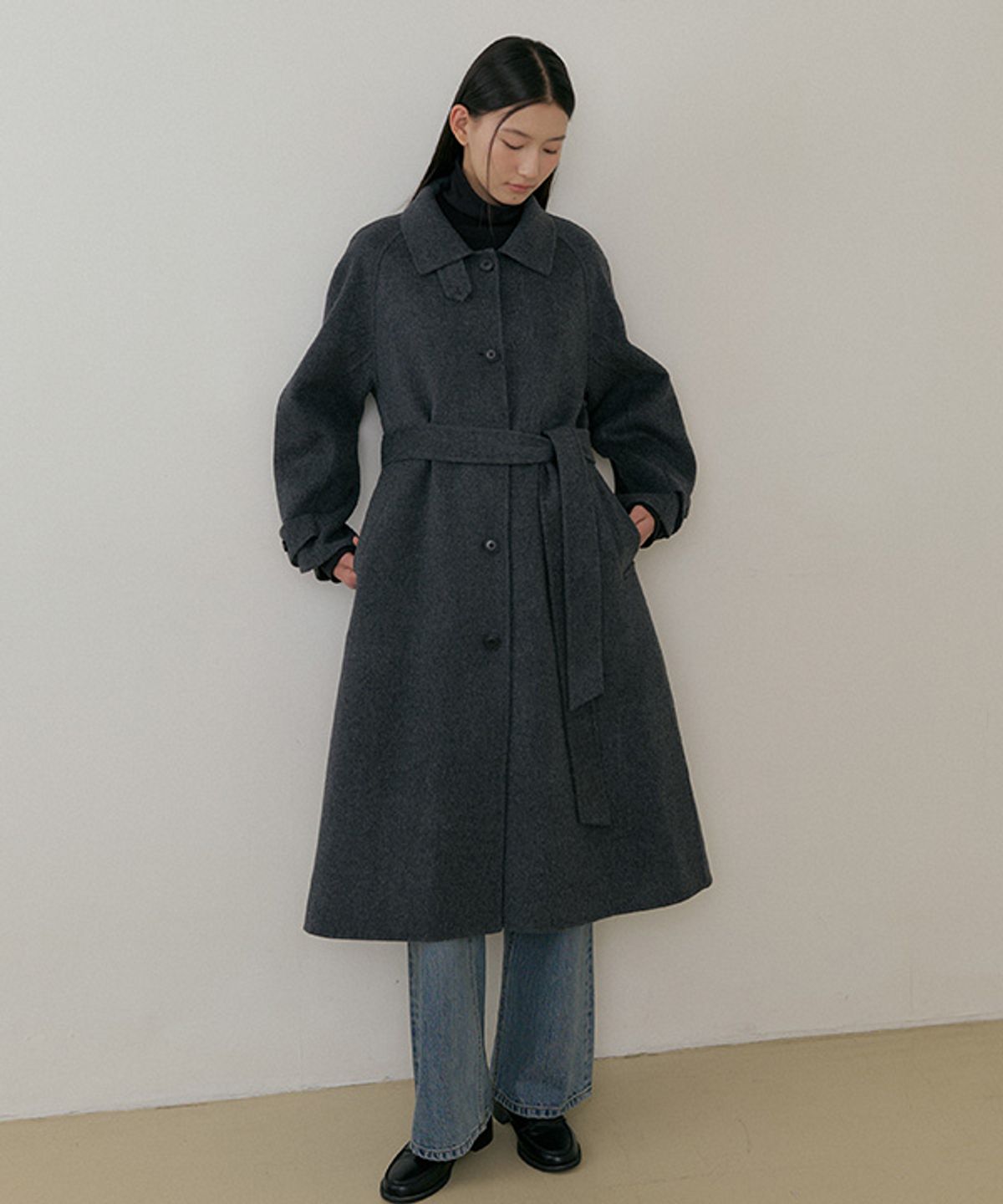 링서울(LINGSEOUL) handmade wool trench coat-charoal