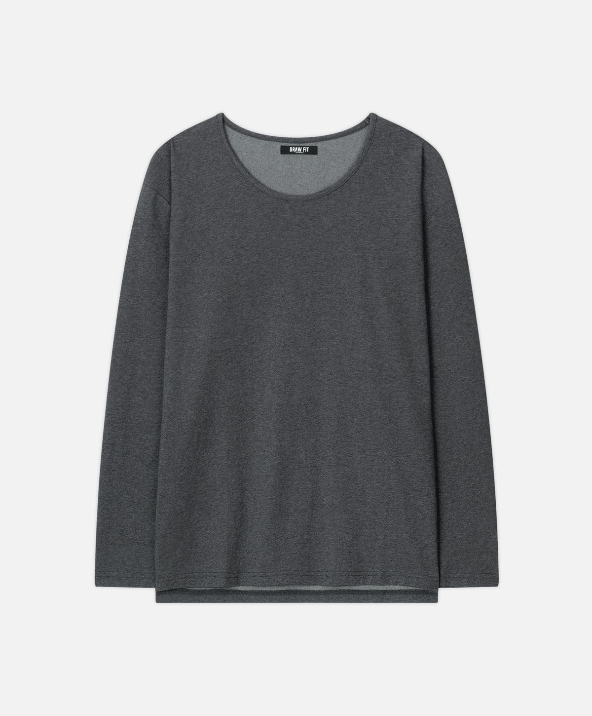 드로우핏(DRAW FIT) 실켓 코튼 U넥 롱슬리브 티셔츠 [M.CHARCOAL]