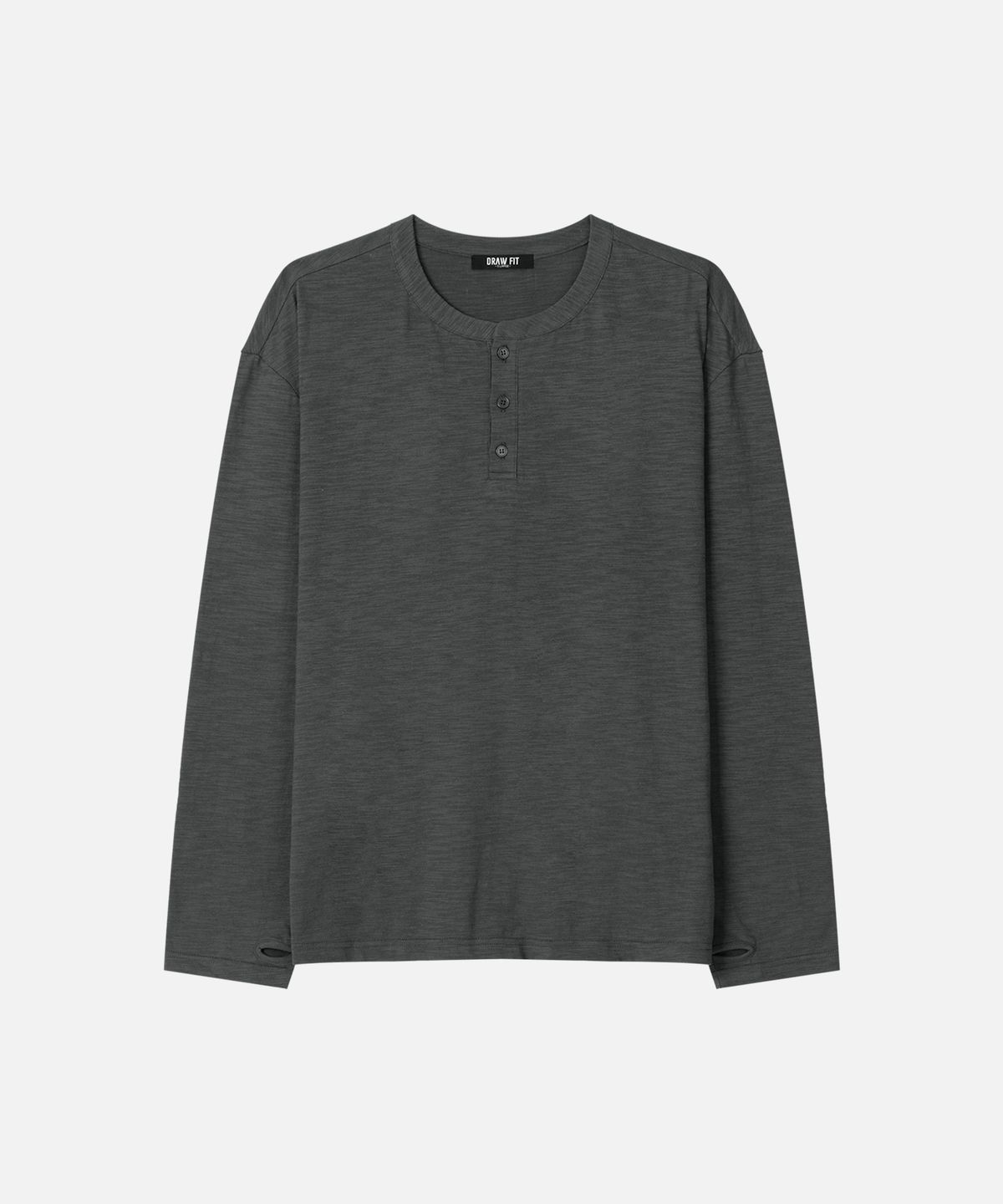 드로우핏(DRAW FIT) 헤이든 헨리넥 롱슬리브 티셔츠 [CHARCOAL]