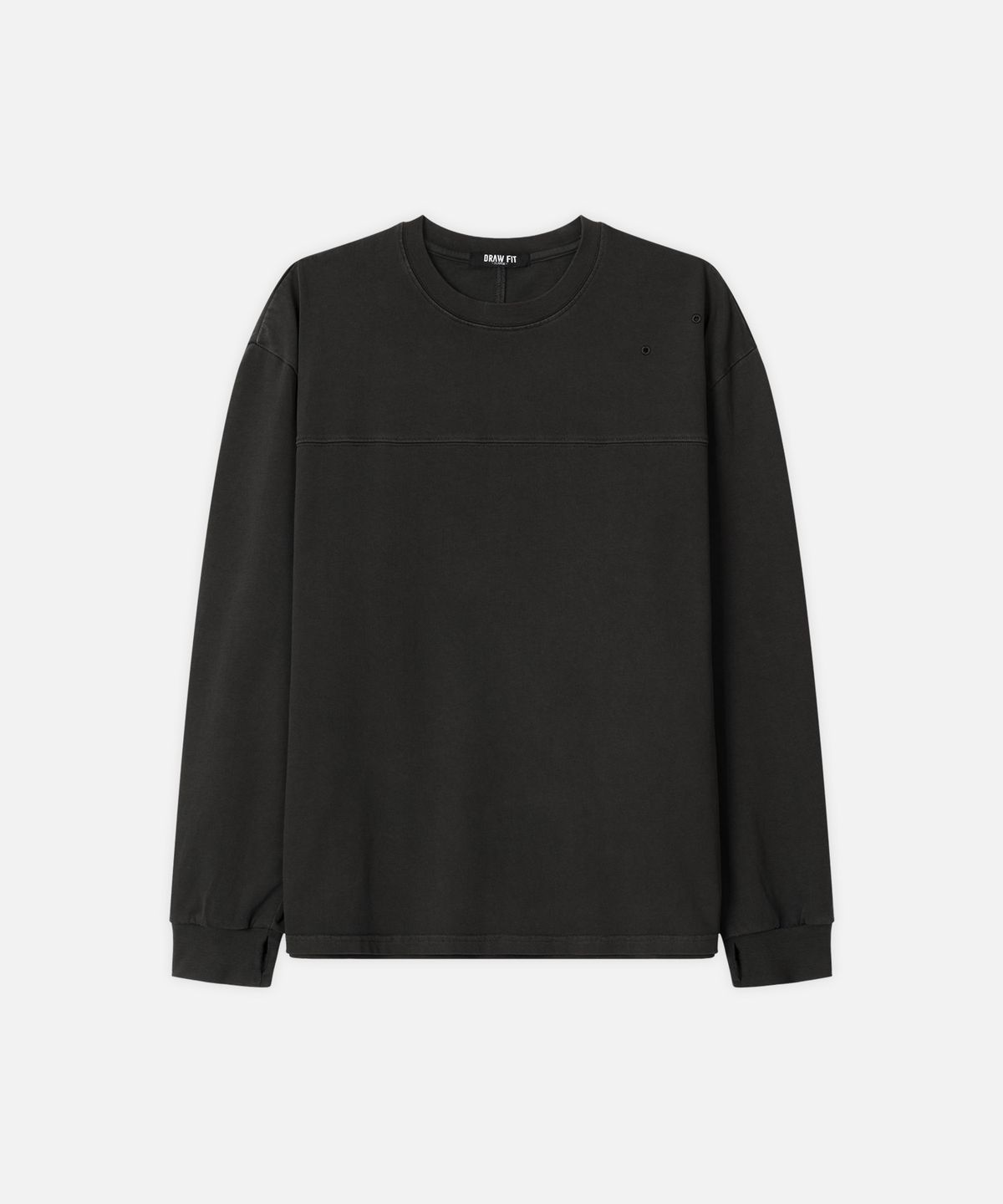 드로우핏(DRAW FIT) 피그먼트 핑거홀 루즈 티셔츠 [PIGMENT CHARCOAL]