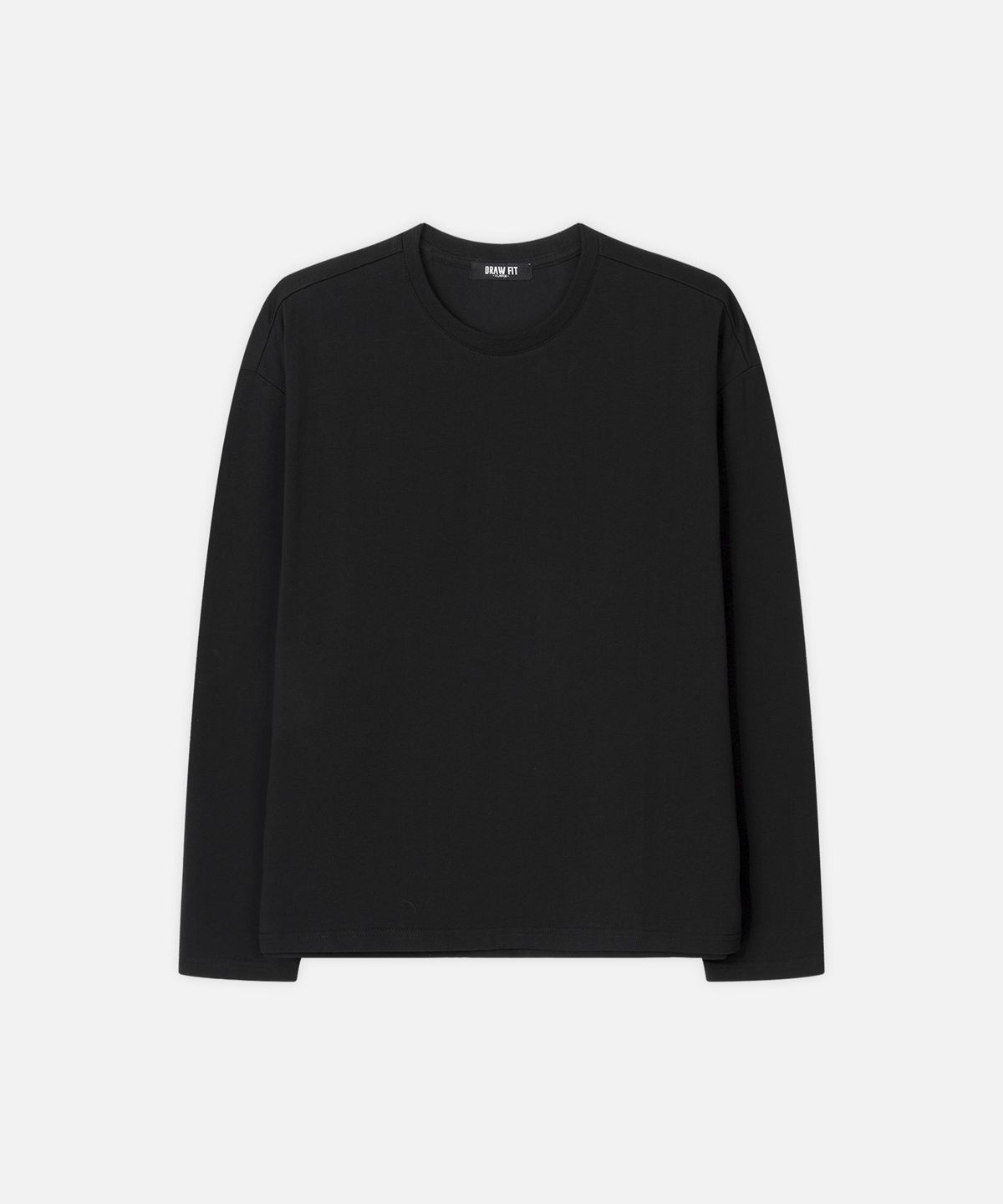 드로우핏(DRAW FIT) 헤일 코튼 크롭 롱슬리브 티셔츠 [BLACK]