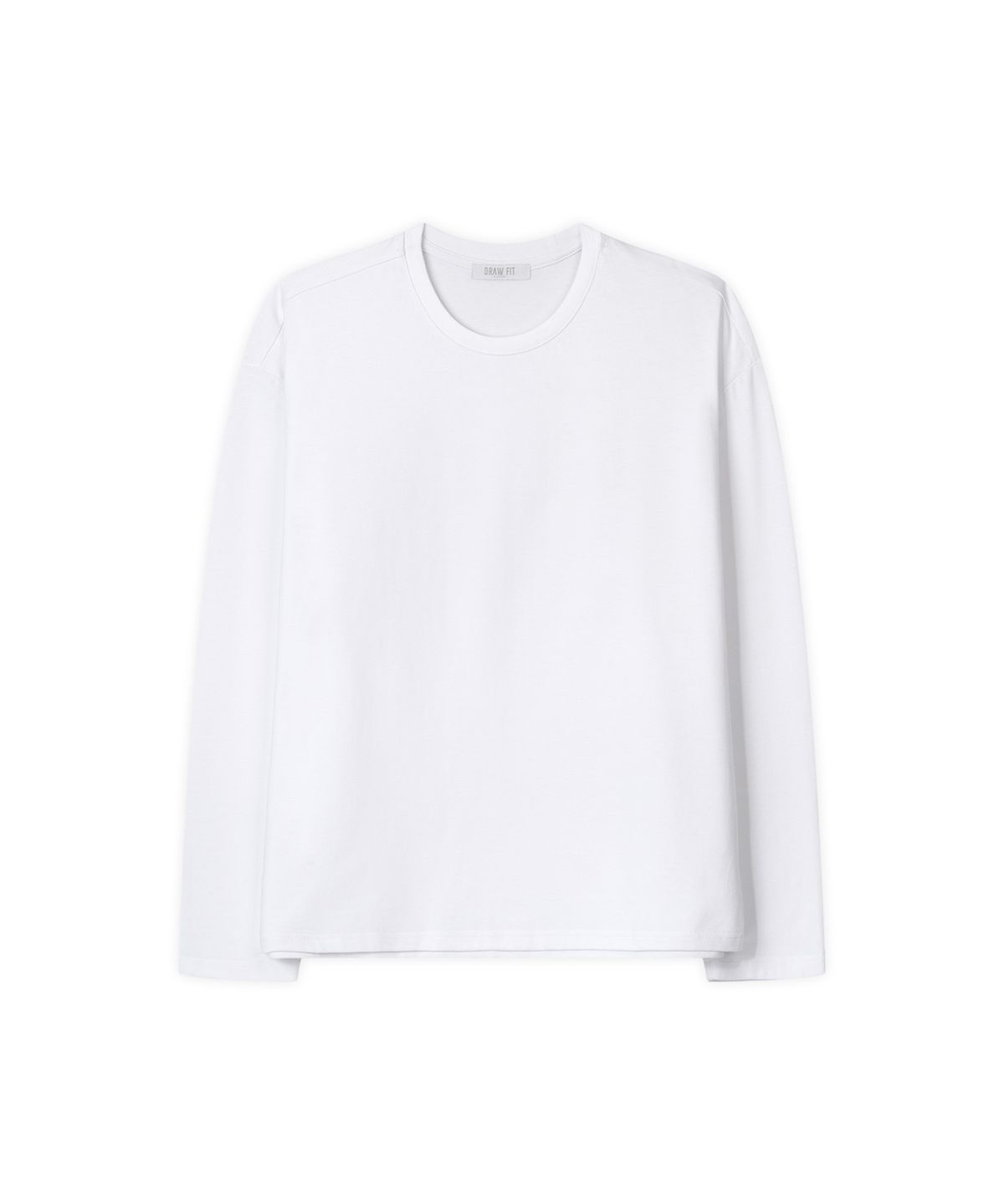 드로우핏(DRAW FIT) 헤일 코튼 크롭 롱슬리브 티셔츠 [WHITE]