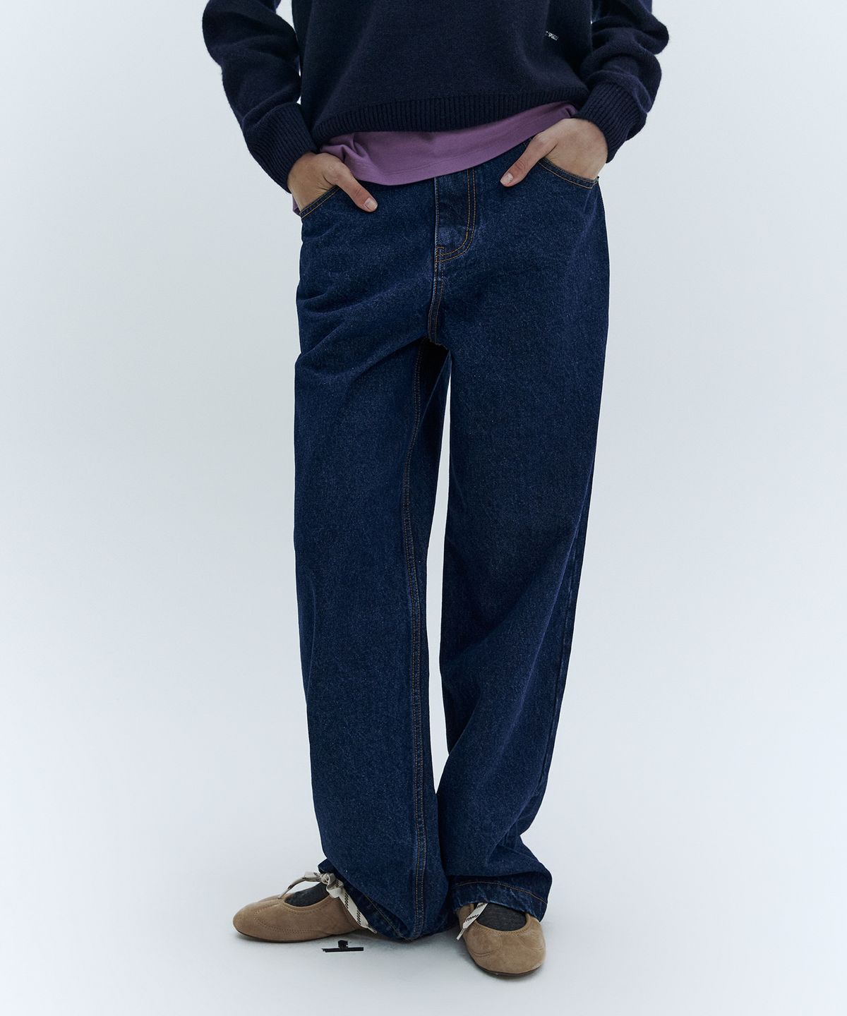 시티브리즈(CITYBREEZE) 커브드 데님 팬츠_BLUE