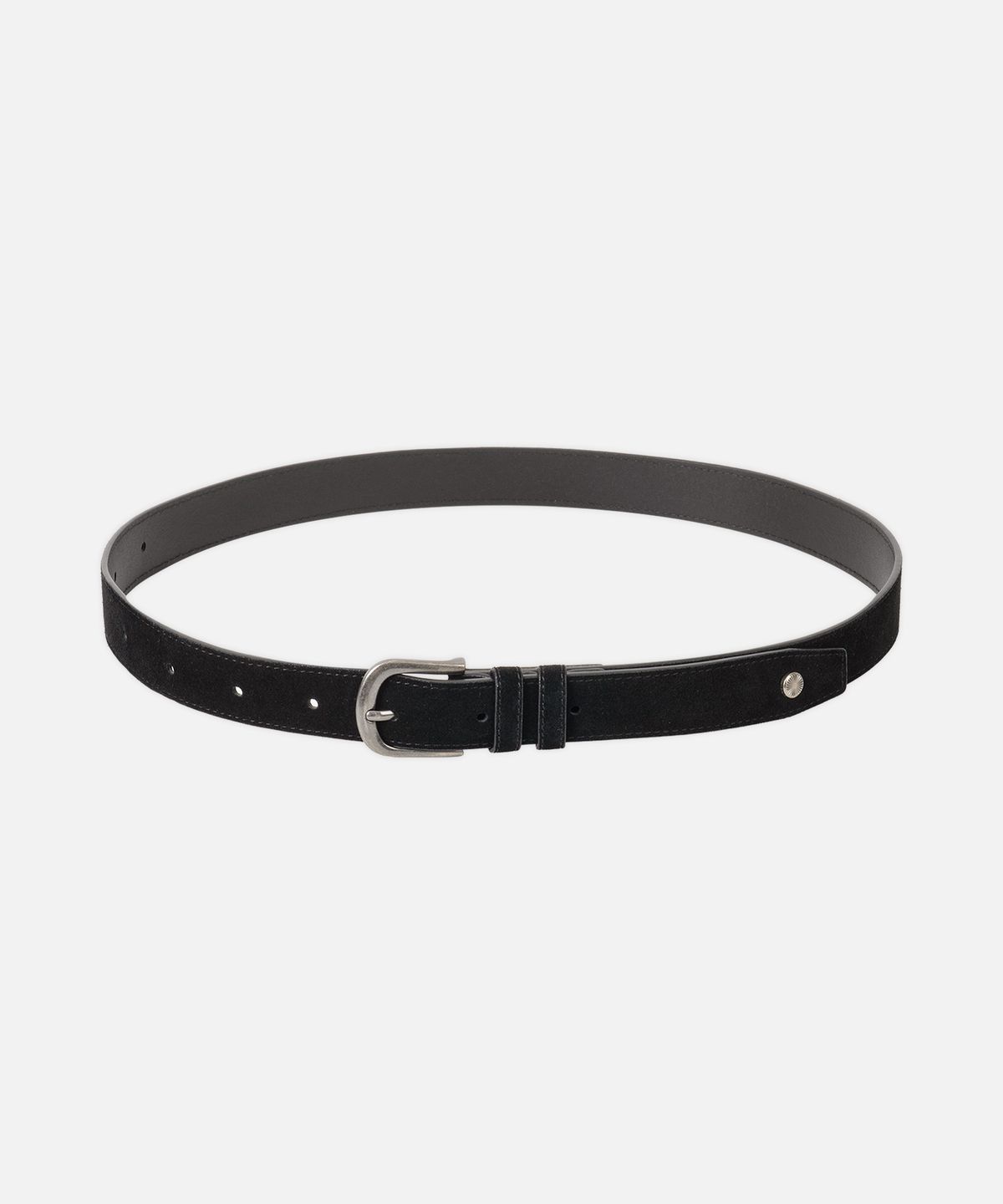 드로우핏(DRAW FIT) 카우 스터드 스웨이드 레더 벨트 [BLACK]