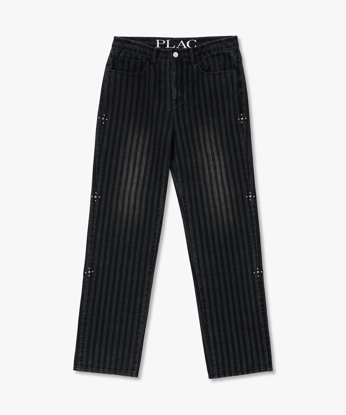 플랙 우먼(PLAC WOMEN) 스트라이프 워시드 데님팬츠 T60 블랙