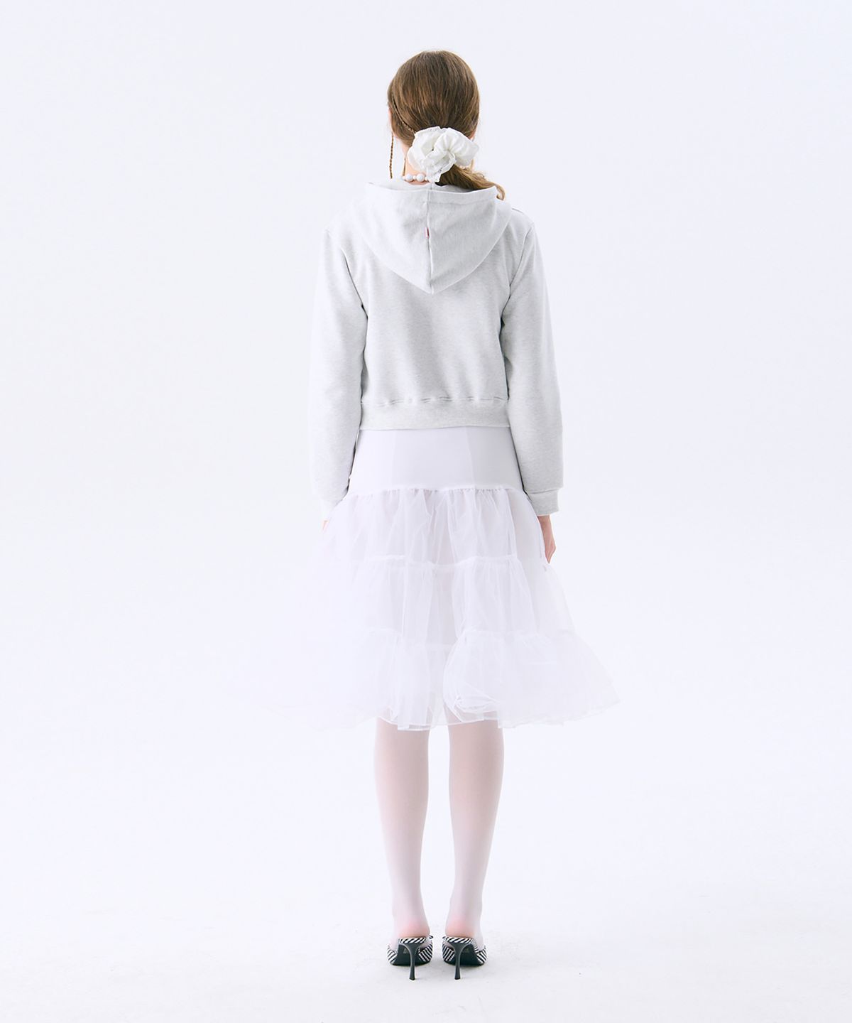 준준스페이스(JUNEJUNE SPACE) Mini Hood Zip-up_Melange(미니 후드 집업_멜란지)